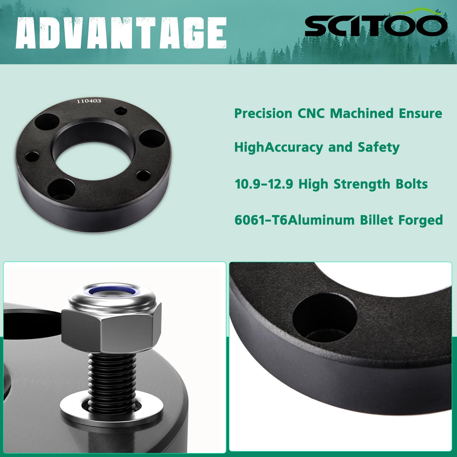 SCITOO Leveling Lift Kit 2 inch Lifts for F-150 Front Strut Spacer Suspension Lift Kit Lift Spacers 2'' Compatible fits for 2004