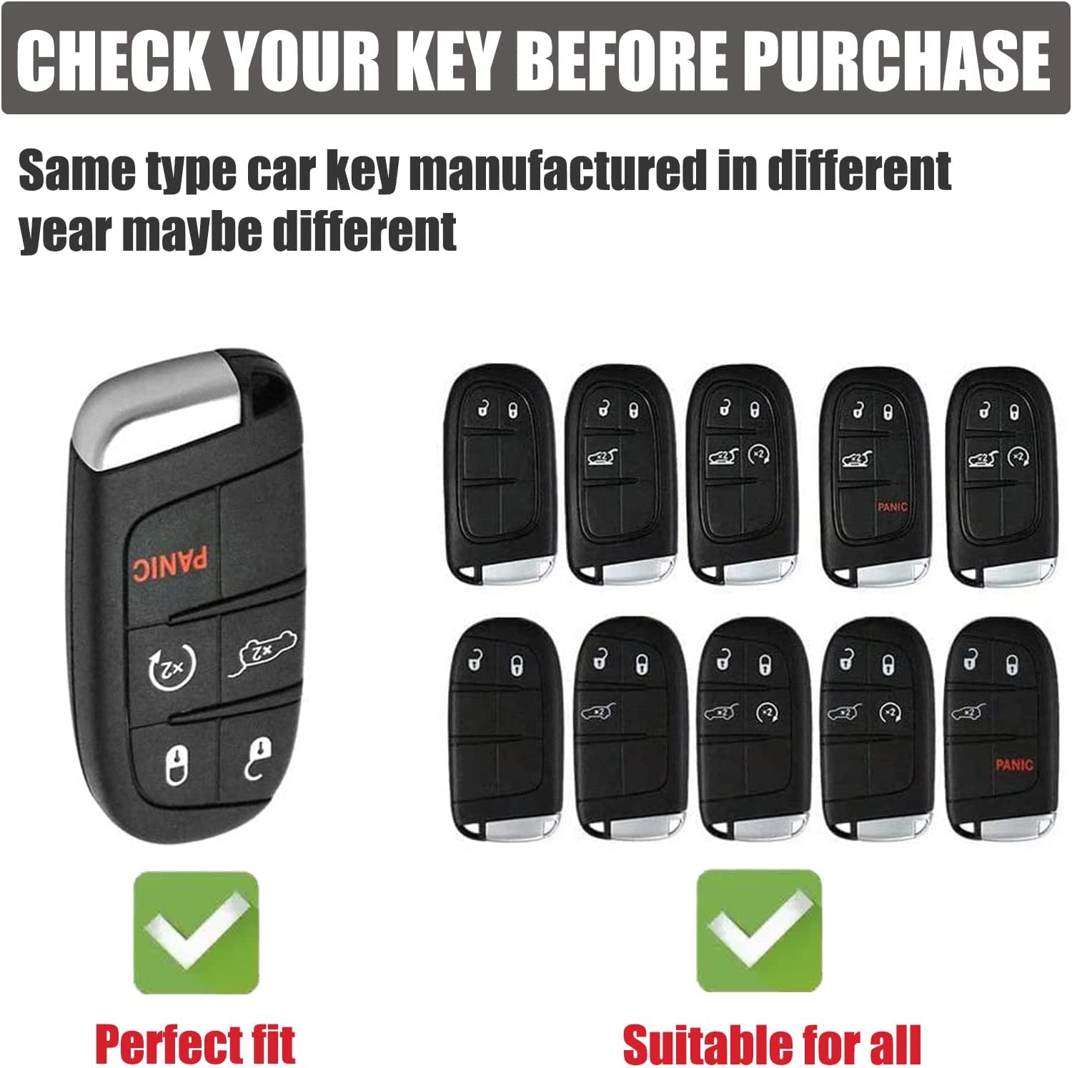Gematay For Jeep Key Fob Cover With Keychain Lanyard Compatible With Grand Cherokee Renegade Wrangler Patriot Grand Commander Sm