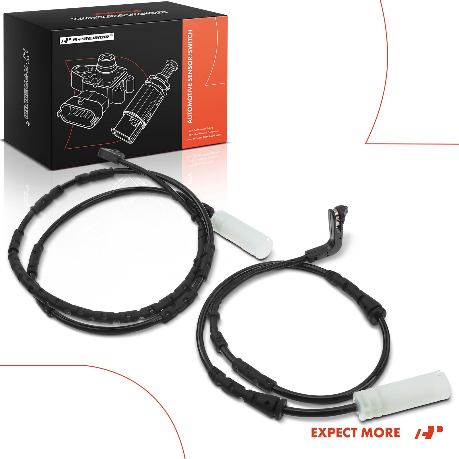A-Premium Disc Brake Pad Wear Sensors Compatible With Bmw 325I 330I 2006 328I 2007-2008 128I 2008-2010 Front And Rear Side 2-Pc
