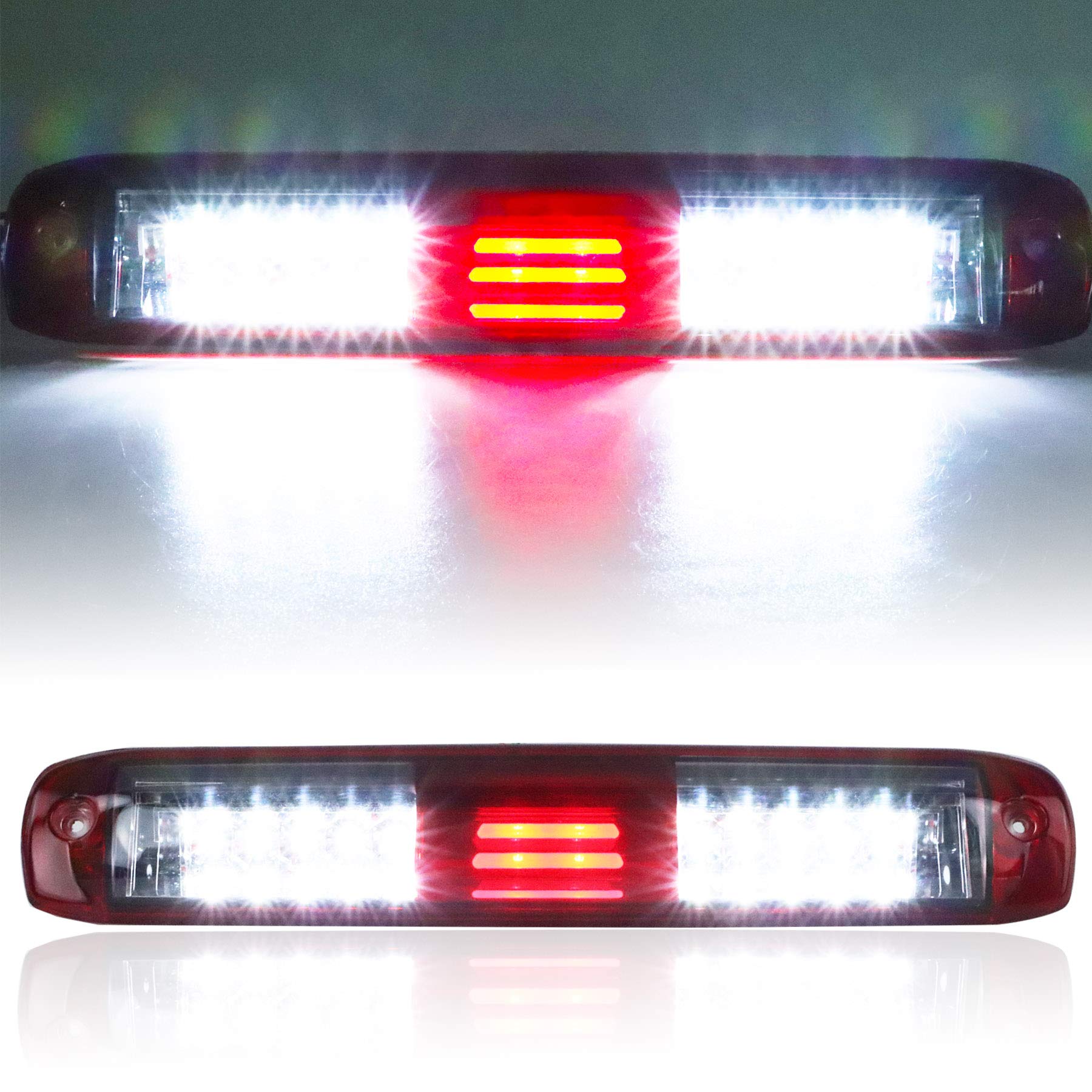 Tresound (Smoke) For 2007-2013 Chevy Chevrolet Silverado/Gmc Sierra 3D Led Bar 3Rd Third Tail Brake Light Rear Cargo Lamp High Mount Stop Light Chrome Housing