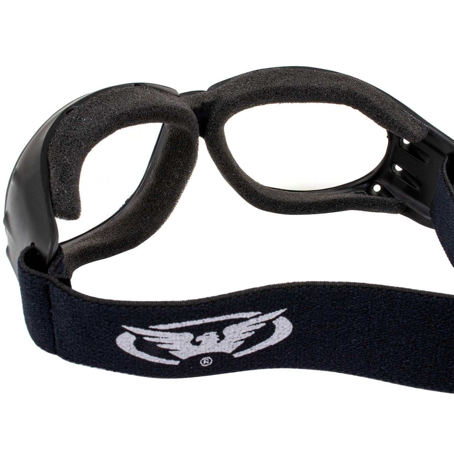 Global Vision Eliminator Dirt Bike Padded Motorcycle Riding Goggles For Men And Women (Black Frame/Smoke Lens) (Black Frame/Clear Lens)