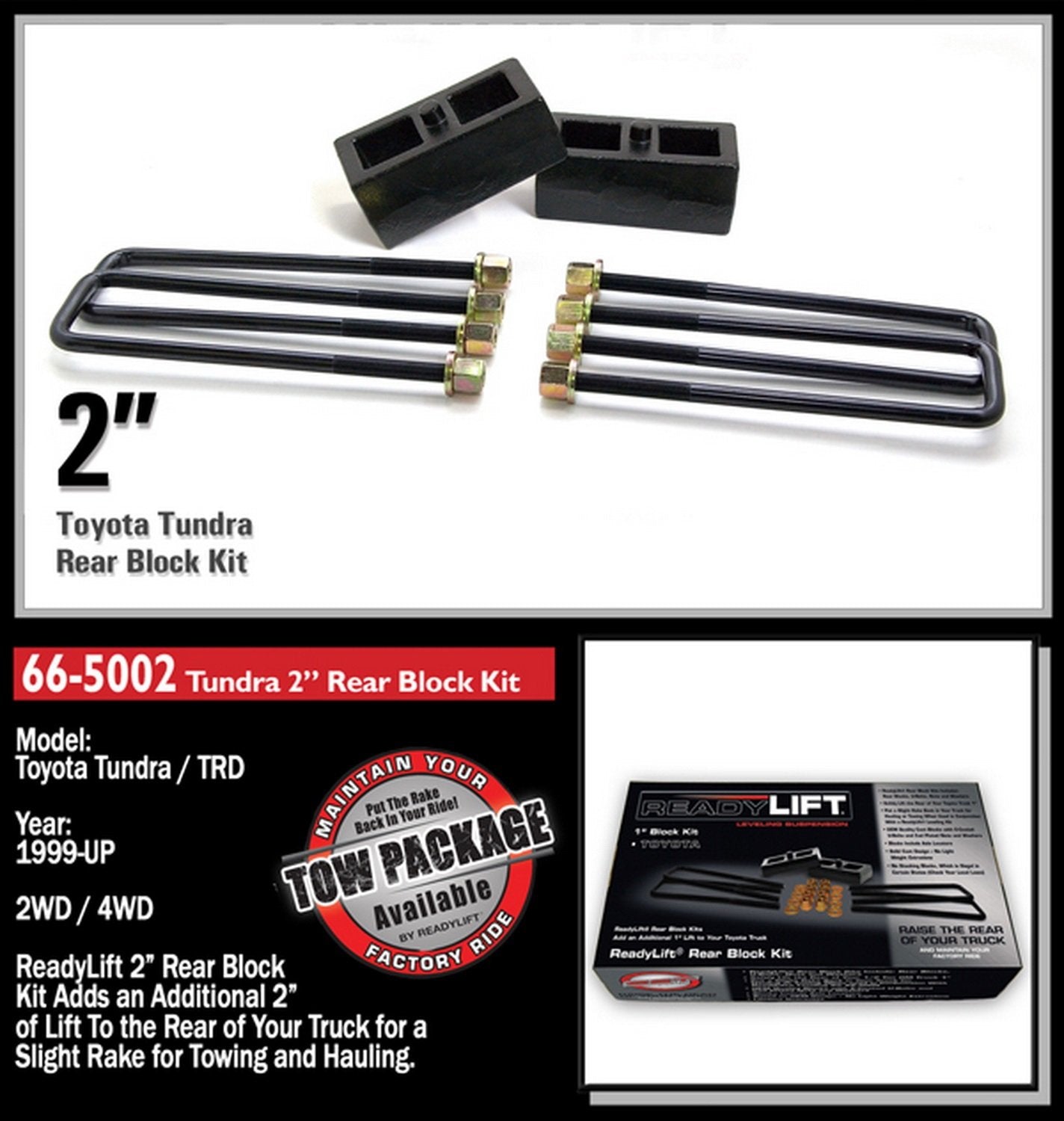 Readylift 66-5002 Readylift 2.0 Tall Rear Kit, Silver