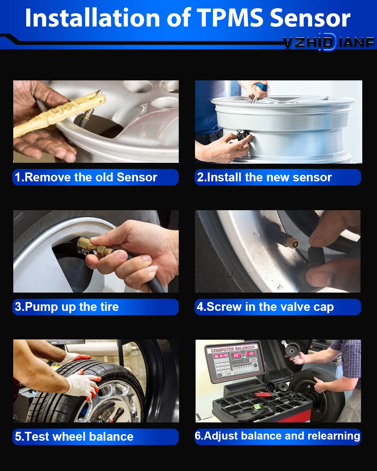 YZHIDIANF Pre-Programed TPMS Sensors for:-Toyota Tacoma 2005-2015 Camry Tundra 4Runner for:-RAV4 for:-Lexus IS250, Tire Pressure