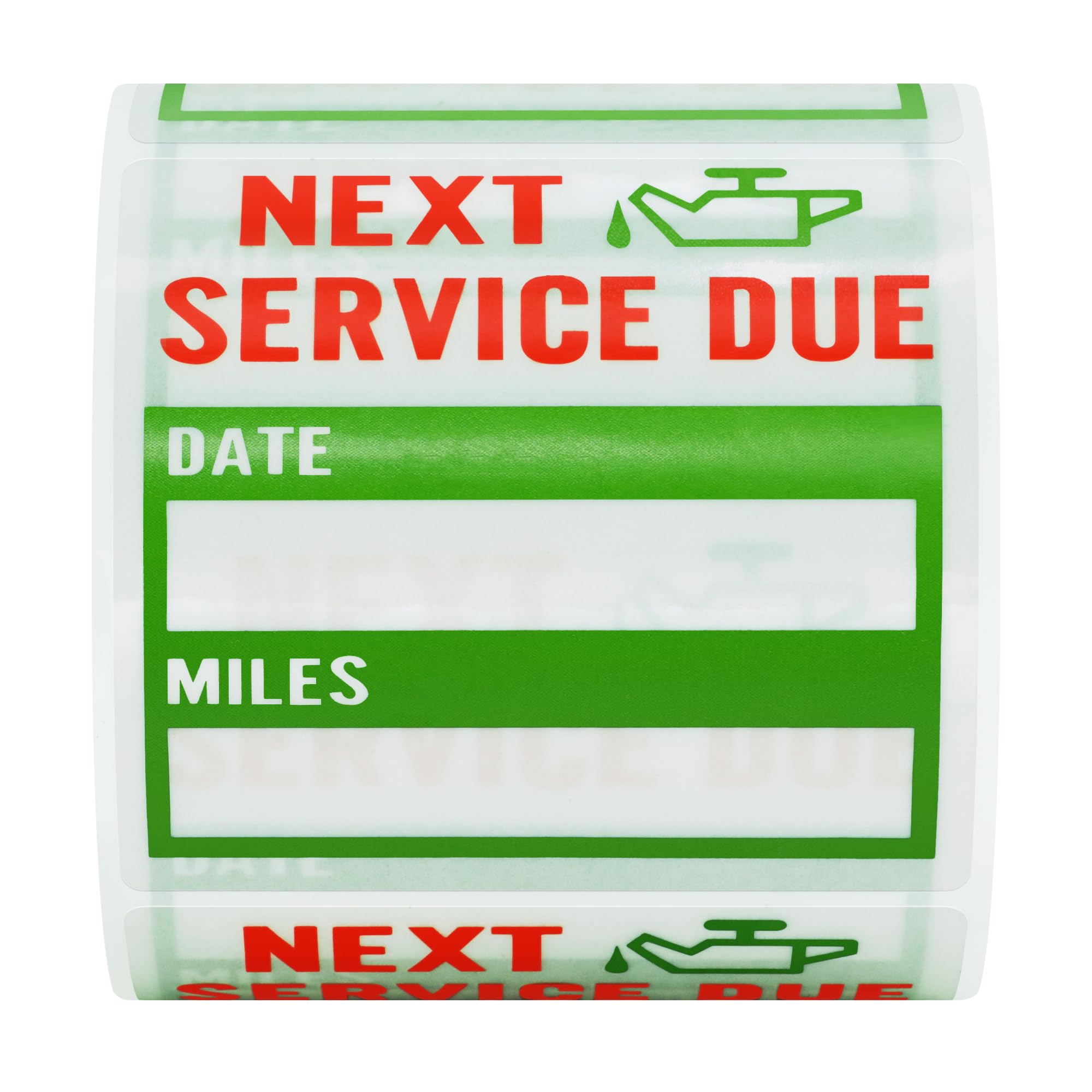 Hybsk 200Pcs Clear Oil Change/Service Reminder Stickers 2 ''X2 '' Premium Quality Oil Change Stickers (Green)