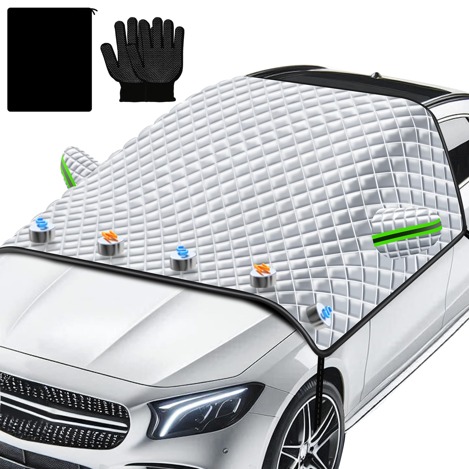 Cofsodi Winter Car Windshield And Window Half Car Ice And Snow Cover, Essential Waterproof, Anti-Fog, Anti-Frost, Snow And Ice R