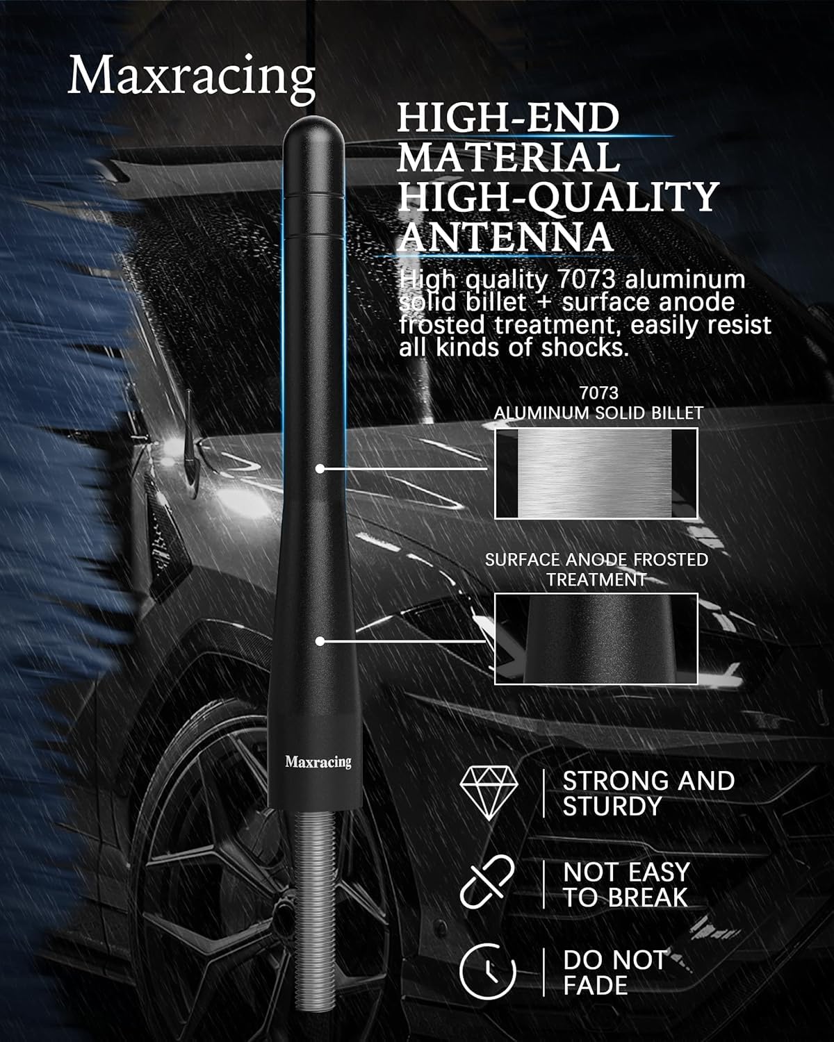 Maxracing Short Aluminum Antenna Compatible With Al21-D