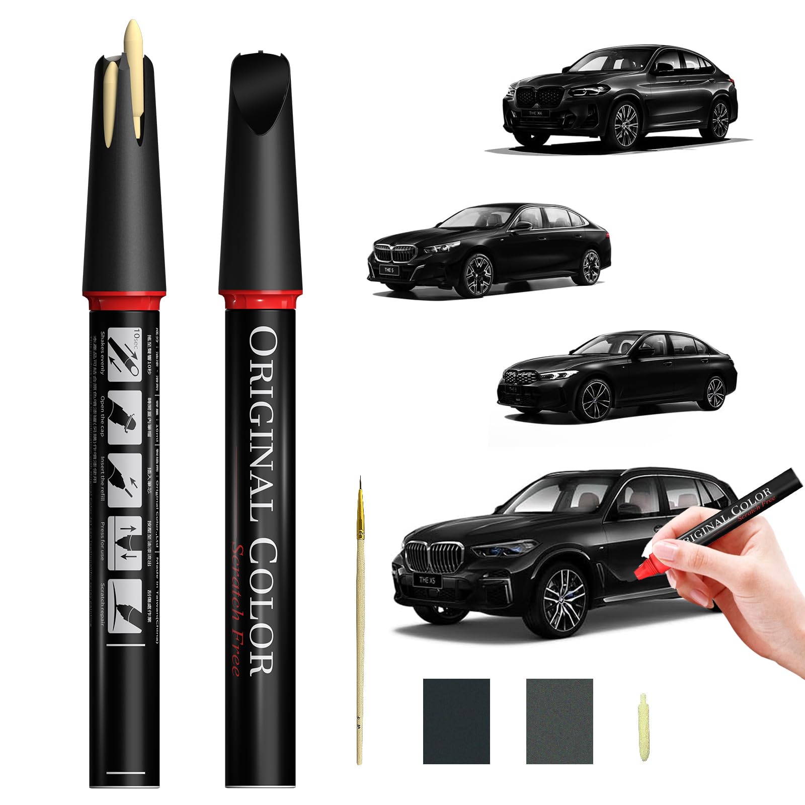 Carhoo 668/C2W Fluid/Jet Black Compatible with BMW 1/2/3/4/5/6/7 Series/Alpina-B7/i4/M3/M5/M6/X1/X2/X3/X4/X5/X6/X7/Z4 (16ml)