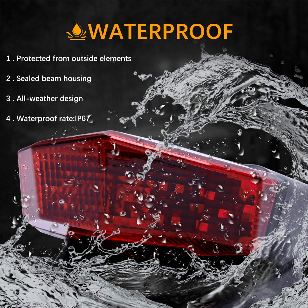 Rich Choices Rear Fender Mount Red Led Tail Light Brake Lamp Turn Signals License Plate Stop Light For Custom Off-Road Motorcycl