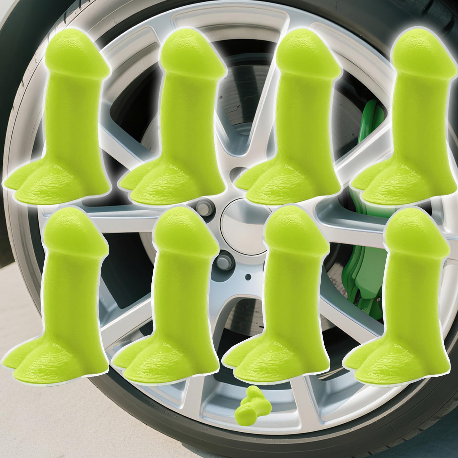 Prank Valve Stem Covers Creative Pencil Tire Valve Stem Caps Funny Glow in The Dark Universal Car Luminous Tire Stem Kit Dust Pr