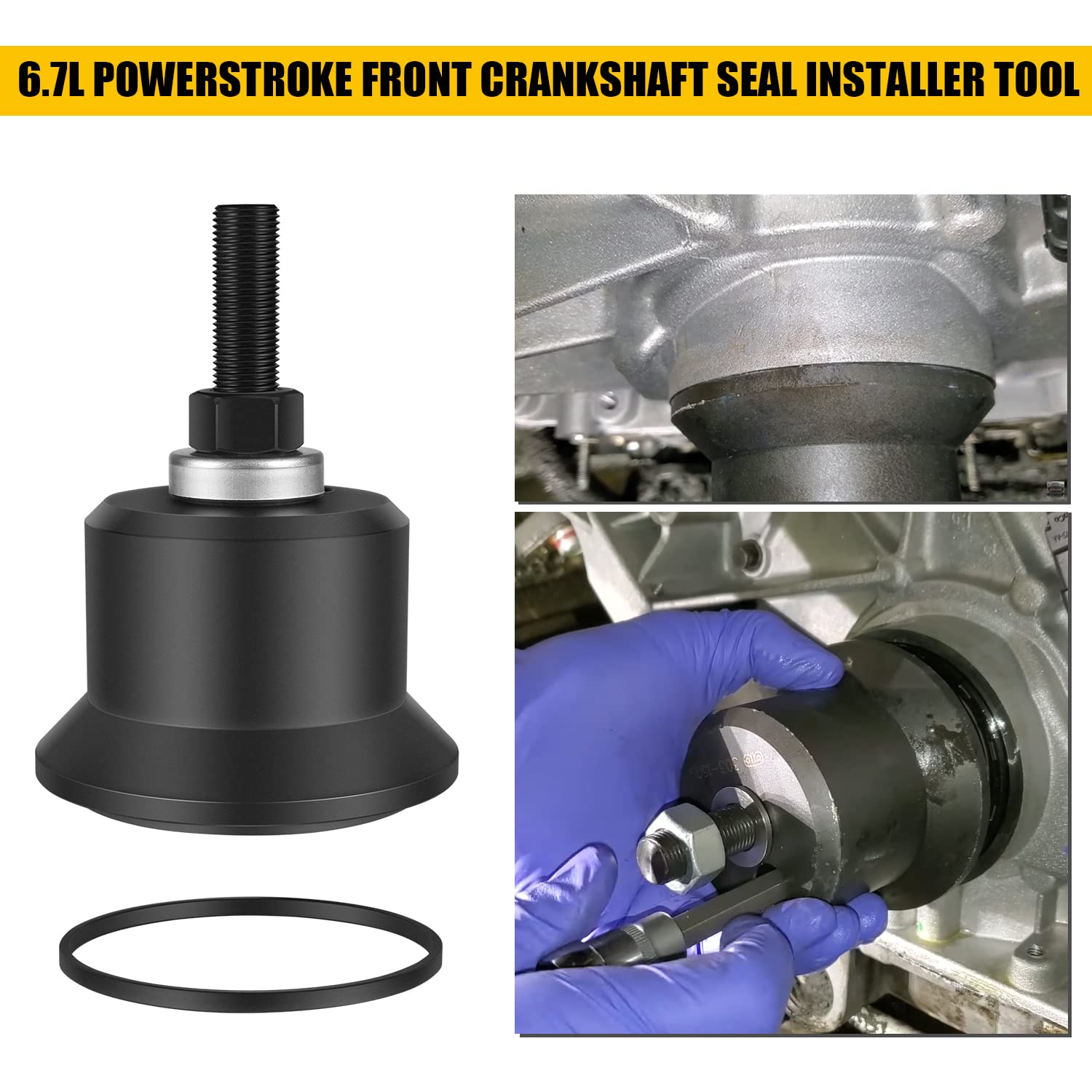 6.7L PowerStroke Front Crankshaft Seal Installer Tool 303-1509 & 303-1509-01 Fit for 2011-2020 Ford Super Duty F250/F350/F450/F5