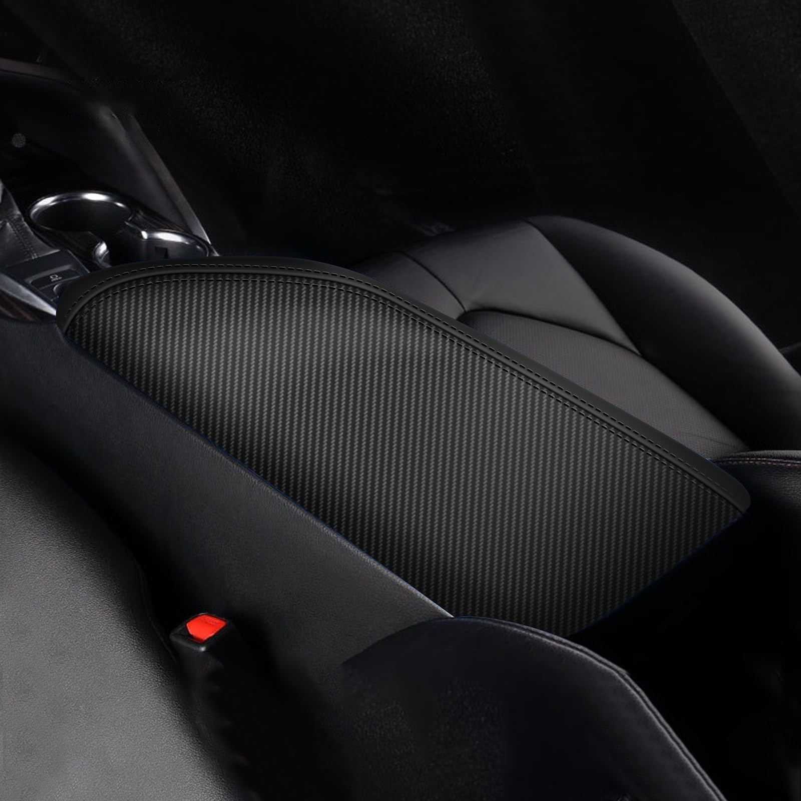 AOMSAZTO Carbon Fiber Armrest Covers for 2018-2024 Toyota Camry, Black, Fits L, LE, SE, XLE, XSE, Hybrid, V6,