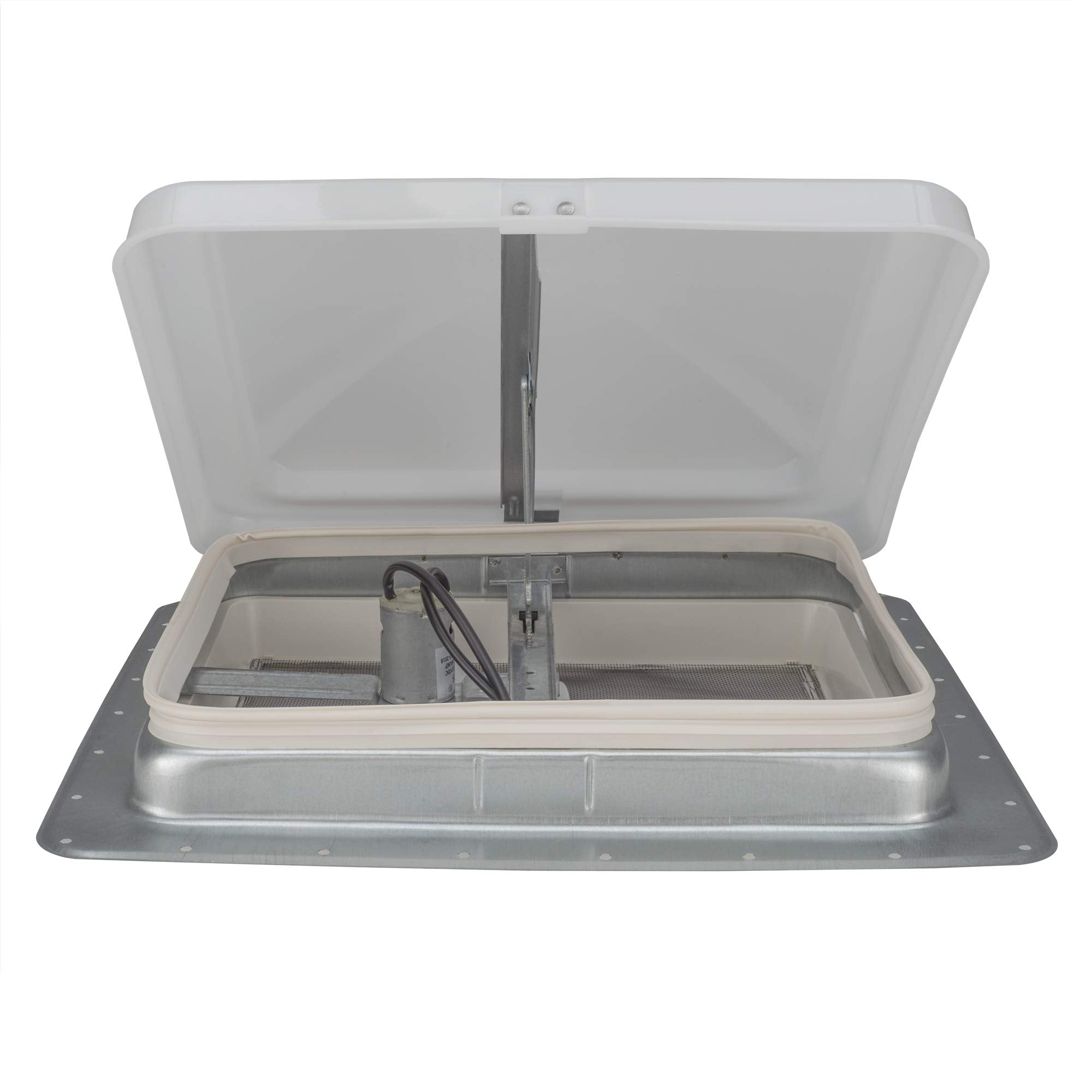 HENG'S 14'' RV Roof Vent Kit w/Butyl Tape w/12 Volt Fan | White | #71112-C | RV Replacement Vent