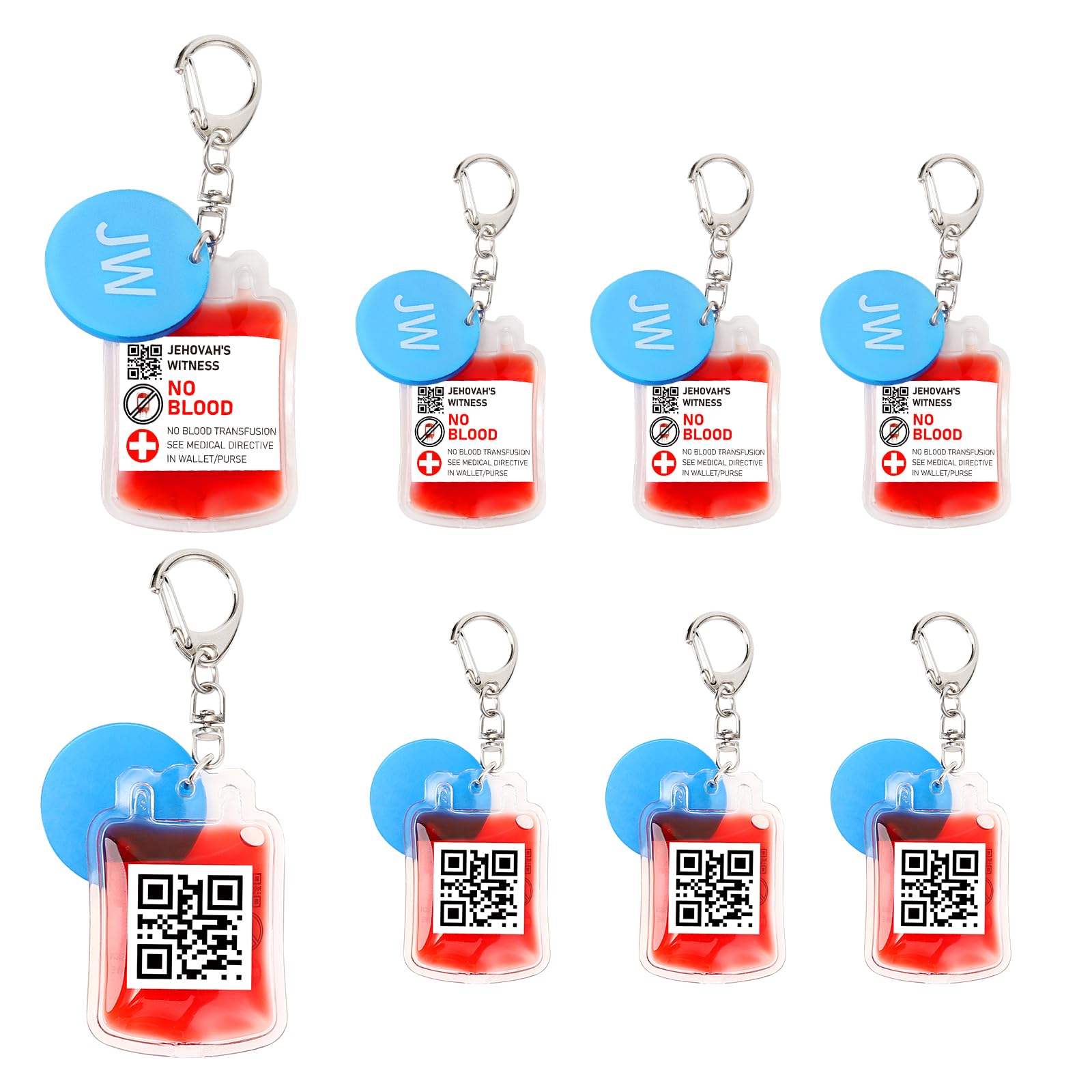 BIZYAC 6 Pcs Jehovahs Witness No Blood Transfusion Key Chain,Ministry Supplies for JW Gifts Bulk,Jehovahs Witnesses Gifts JW Sp