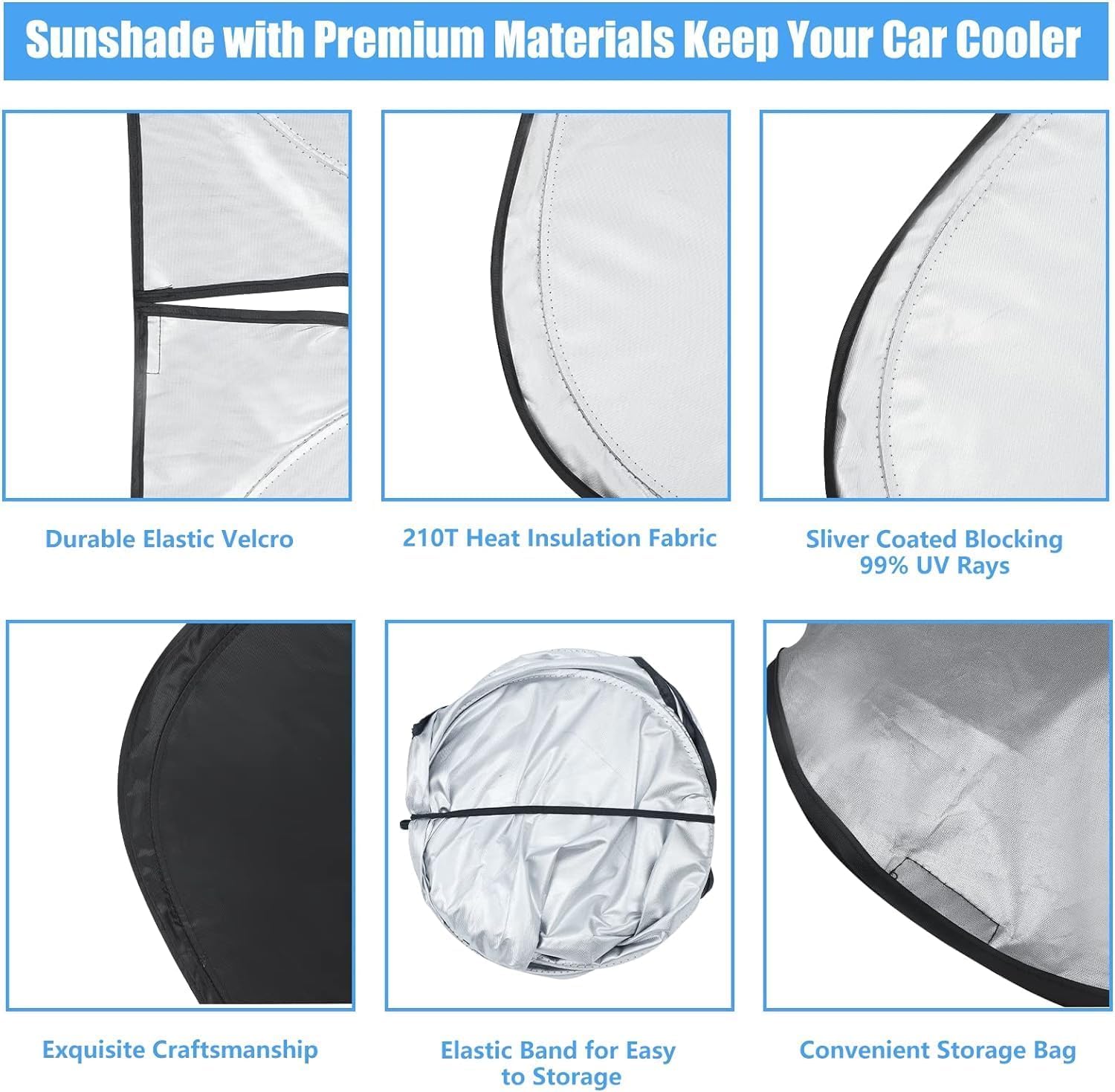 Custom Fit Kia Soul Sun Shade Windshield Sunshade Window Cover, Front Window Shade Sun Visor For Kia Soul 2010-2025, 4 Layers Uv
