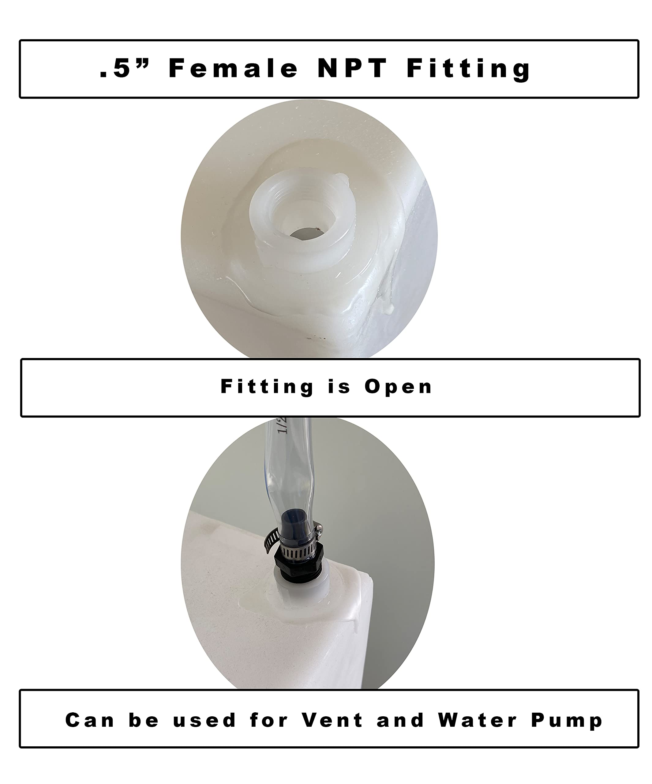 Class A Customs 10 Gallon RV Fresh Water Tank with Plumbing Kit & 12V Pump - White Plastic