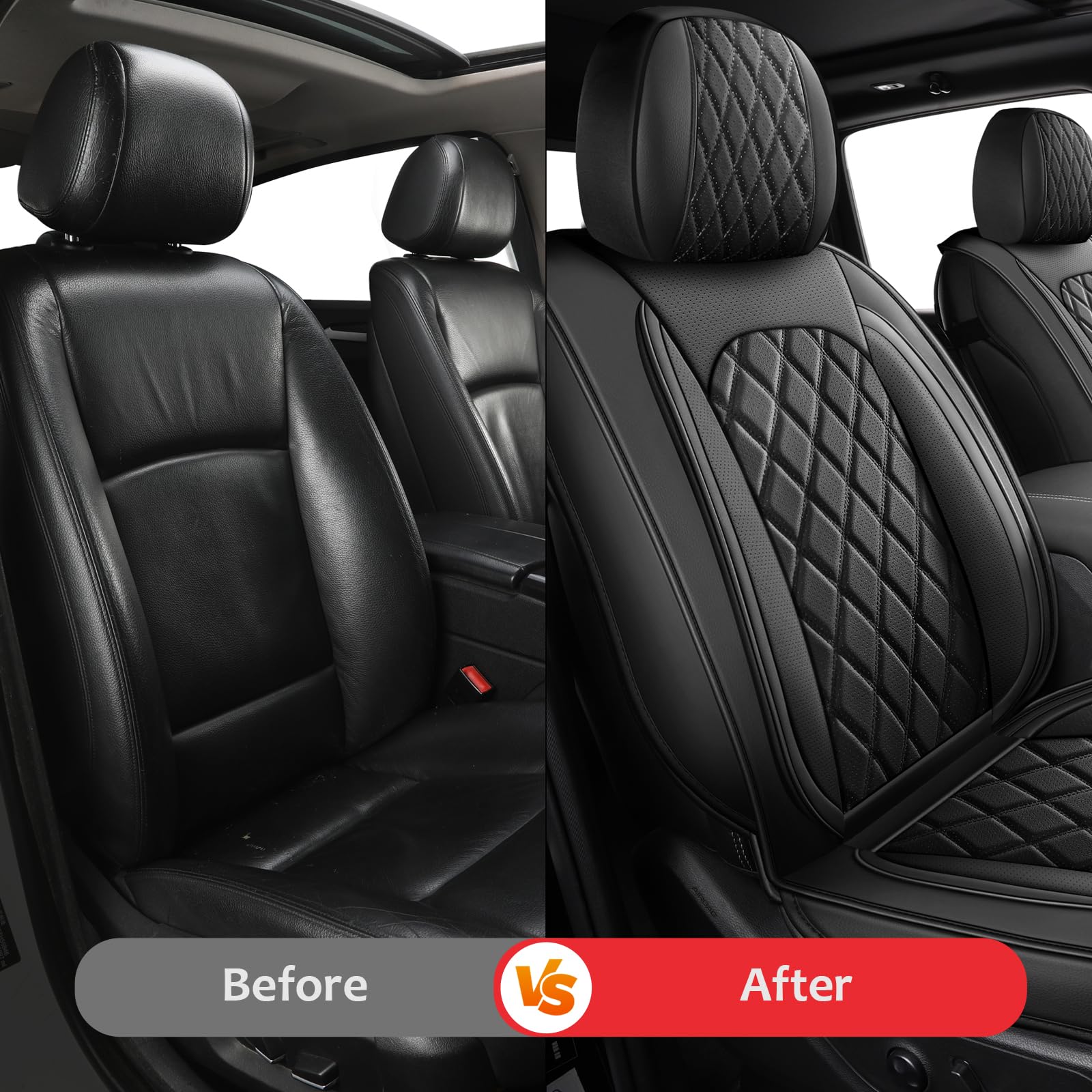 MIROZO 2PCS Front Seat Covers For Dodge Ram,Waterproof Truck Seat Cover Compatible with 2009-2024 RAM 1500 2500 3500 Truck Picku