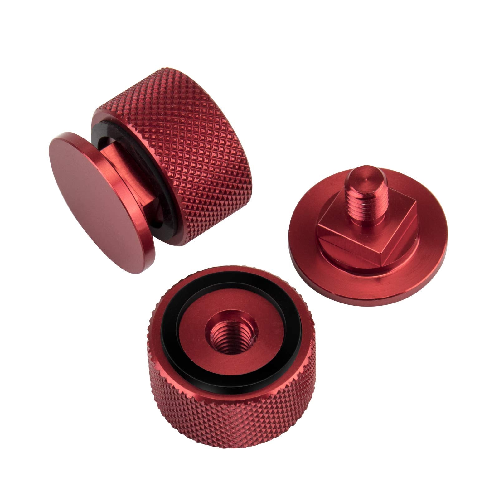 3mirrors Welding Hood Helmet Replacement Parts - Red Aluminum Fasteners with Non-Slip Silicone Washers, One Size