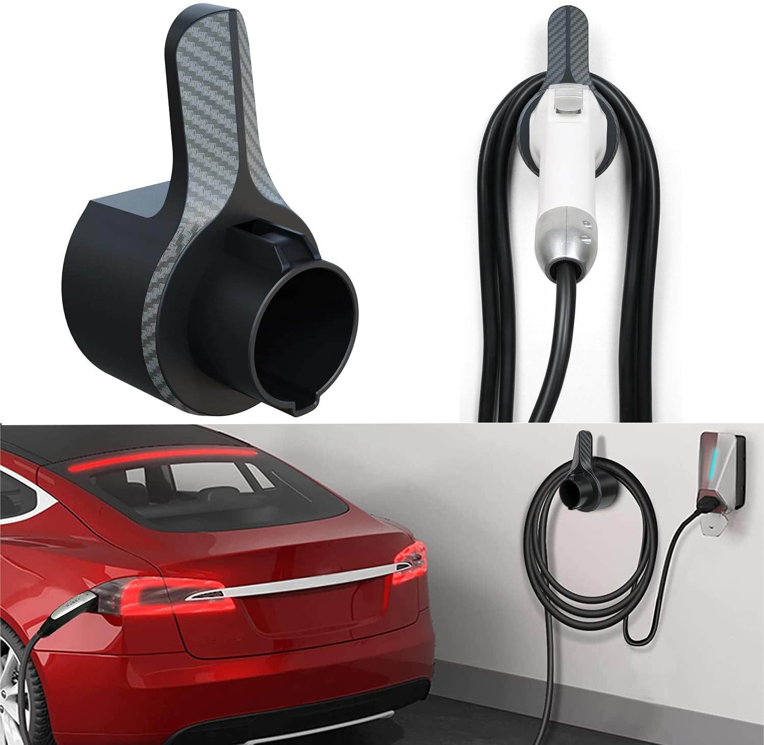 Veoryfly Ev Charger Holder For Sae J1772 Charging Connector,Electric Car Cable Organizer, Portable Wall Connector Holster/Adapter, Type 1 Electric Charger Holder, Electric Car Charger Holster Dock