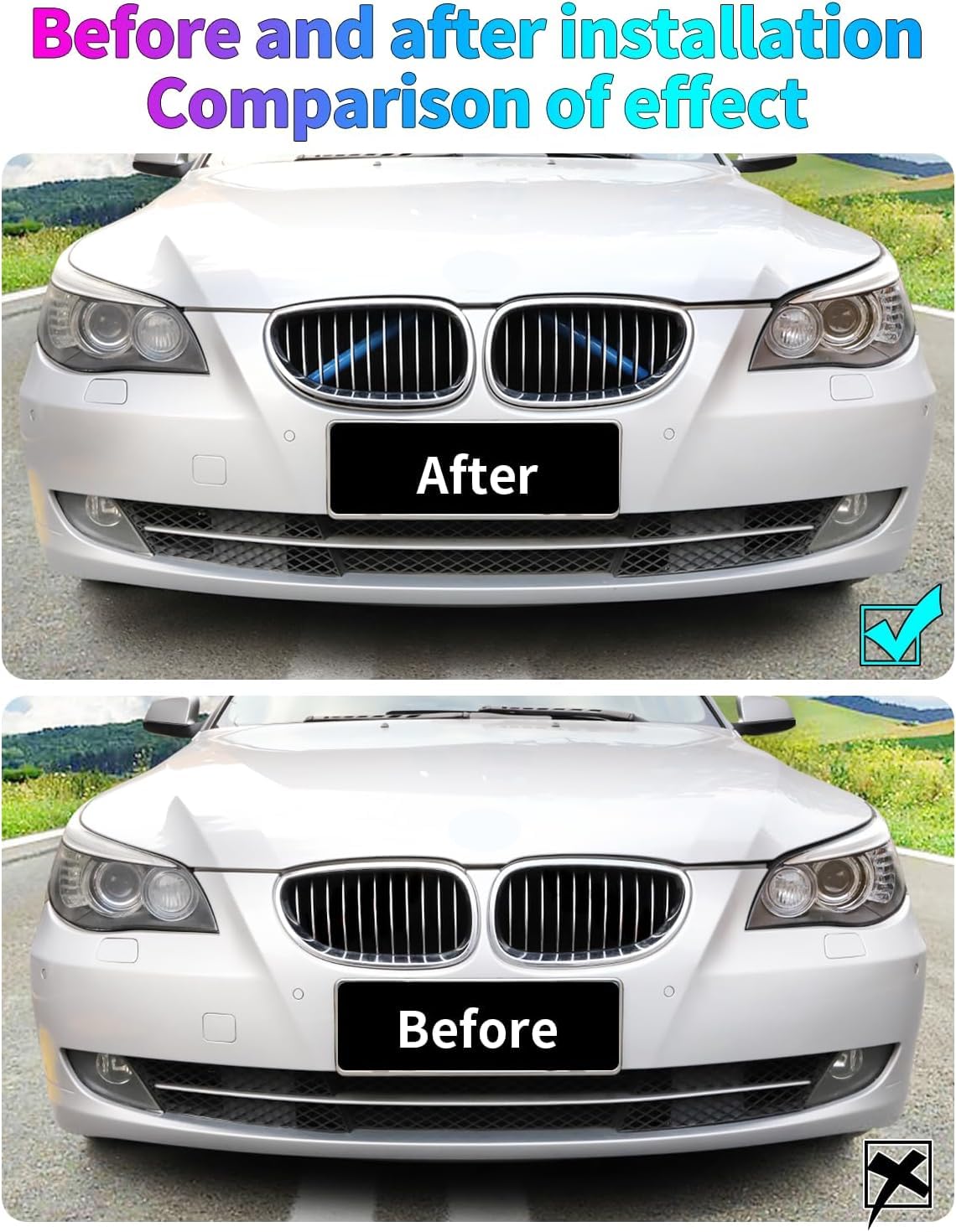 Dwvv Grille Insert Trims For Bmw 2 5 6 7 X1 X2 Series,M-Performance V Brace Wrap Covers Grill Stripes For Bmw F10 F11 F45 F12 F1