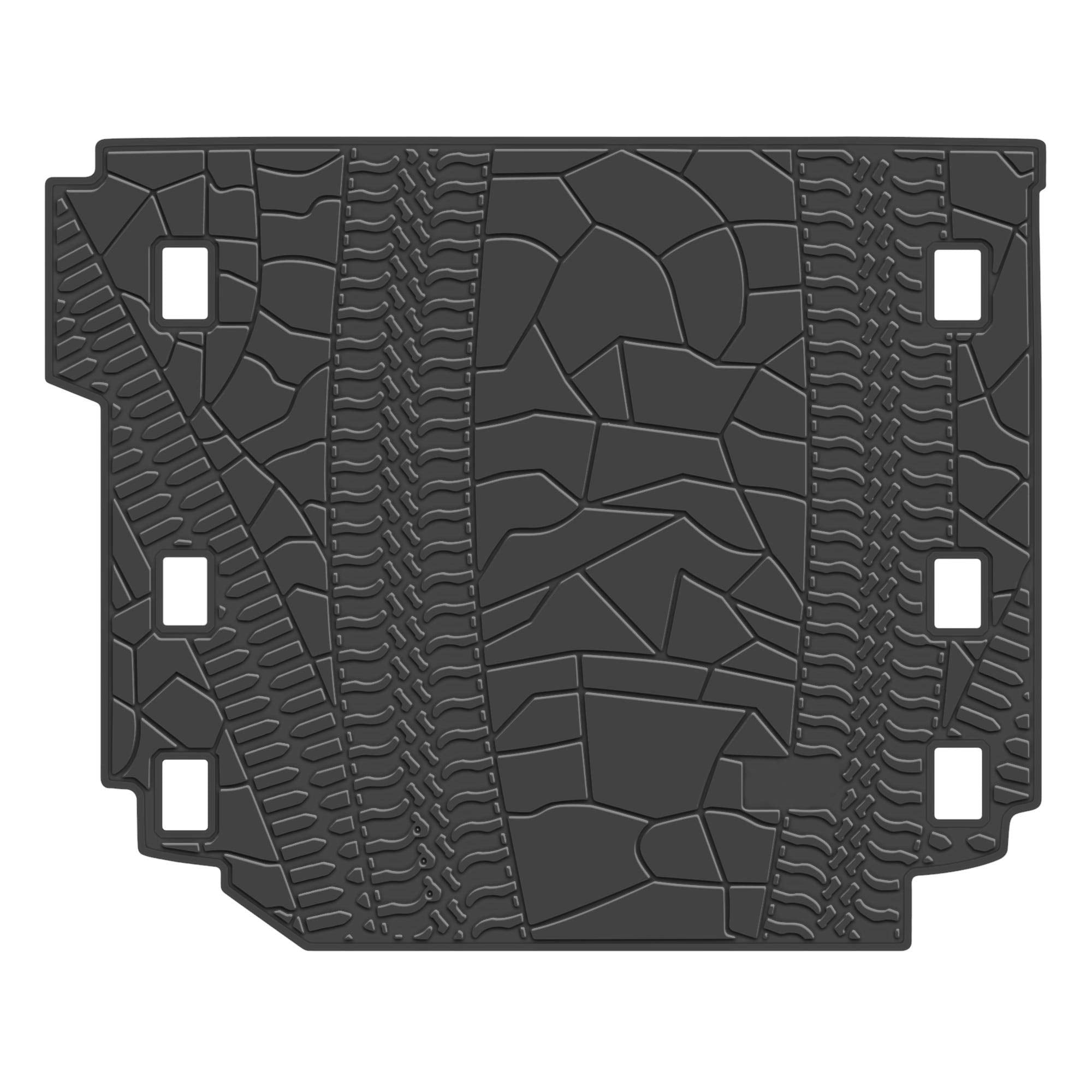 San Auto Cargo Liners Custom Fit For Jeep Wrangler Jl 4X4 Door Sahara Rubicon 2018 2019 2020 2021 2022 2023 2024 Trunk Mats Rubber All Weather With Subwoofer Heavy Duty Odorless - Not Fit 4Xe