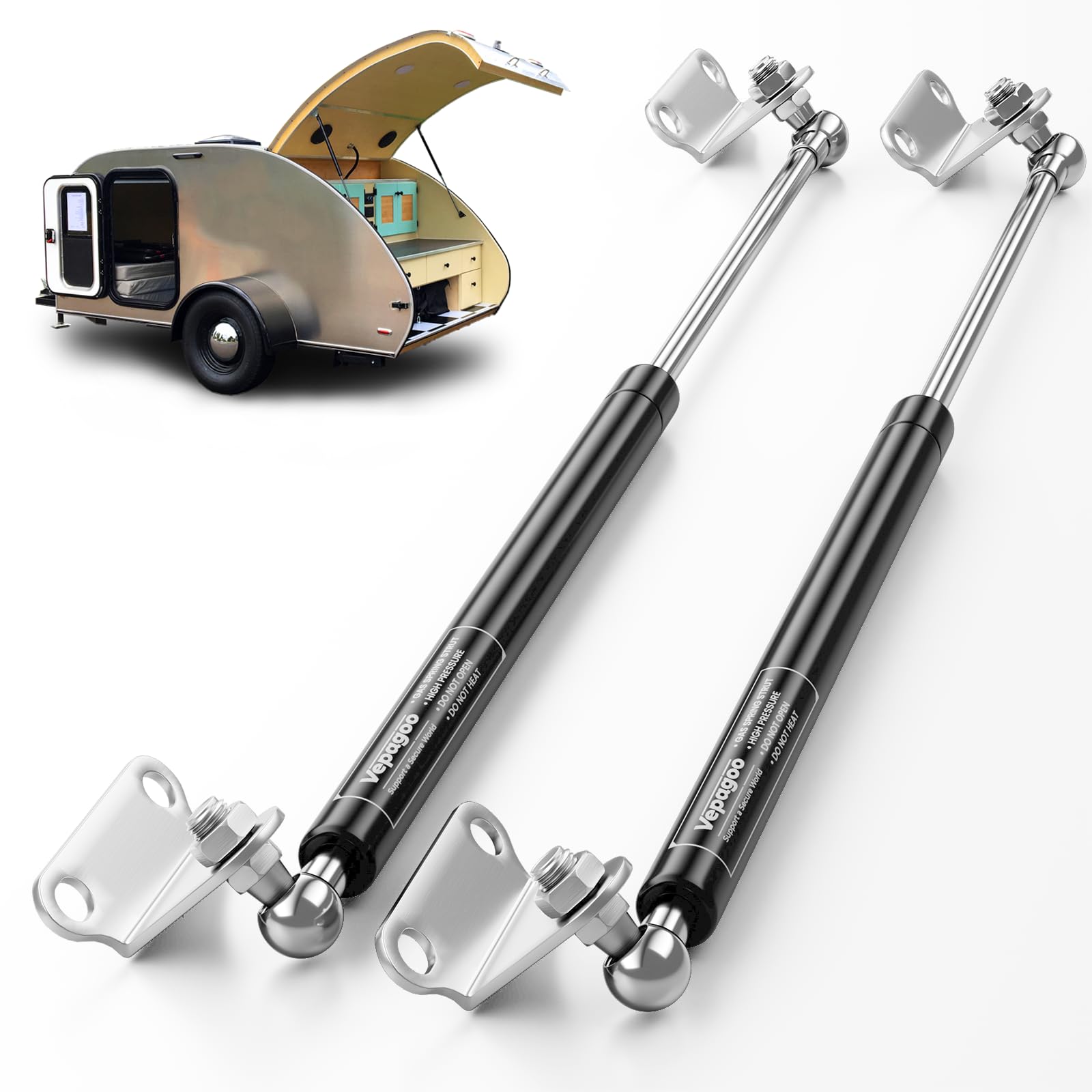 Vepagoo 36 Inch 55Lb/245N Gas Struts Shock Spring With Mounting Brackets, Lift Supports For Rv Bed Heavy-Duty Lid Box Trailer Co