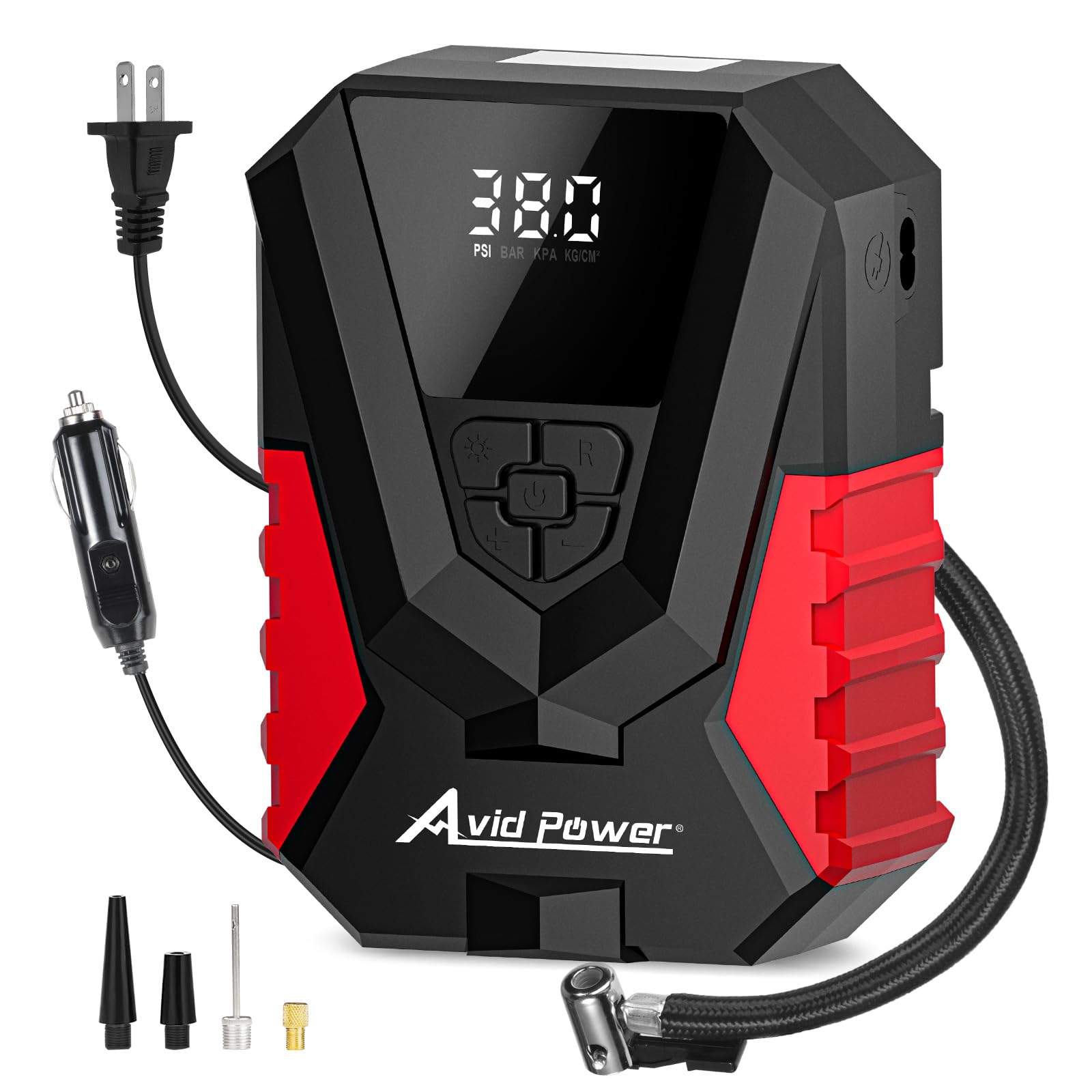 AVID POWER Tire Inflator Portable Air Compressor AC/DC, Automatic Tire Inflator with Gauge, 12V, 110V Small Air Compressor, Port