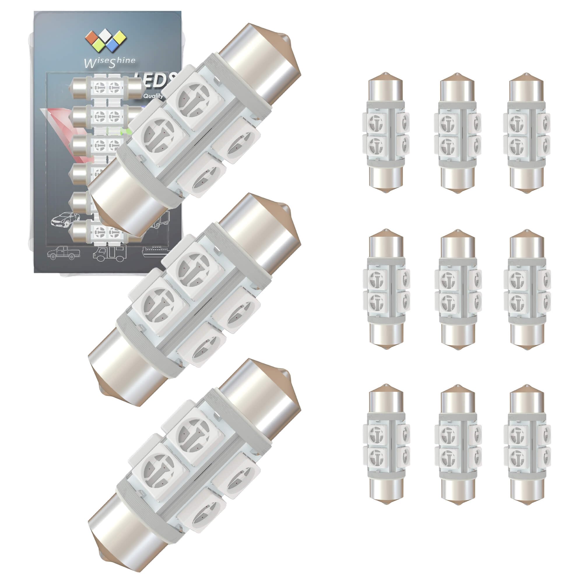 Wiseshine DC 24V 31mm DE3175 Festoon LED Car Bulb Red DE3022 DE3021 LED Bulbs for Marine Boat Interior Door Cargo Lights (Pack 1