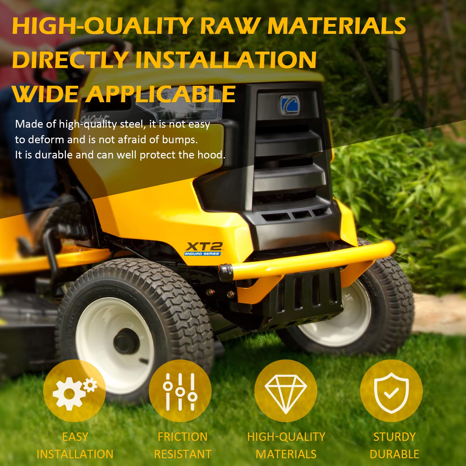 USSKYBOY Yellow Front Bumper Kit for CUB Cadet GT XT1 XT2 50, Model 19A30020100, Alloy Steel