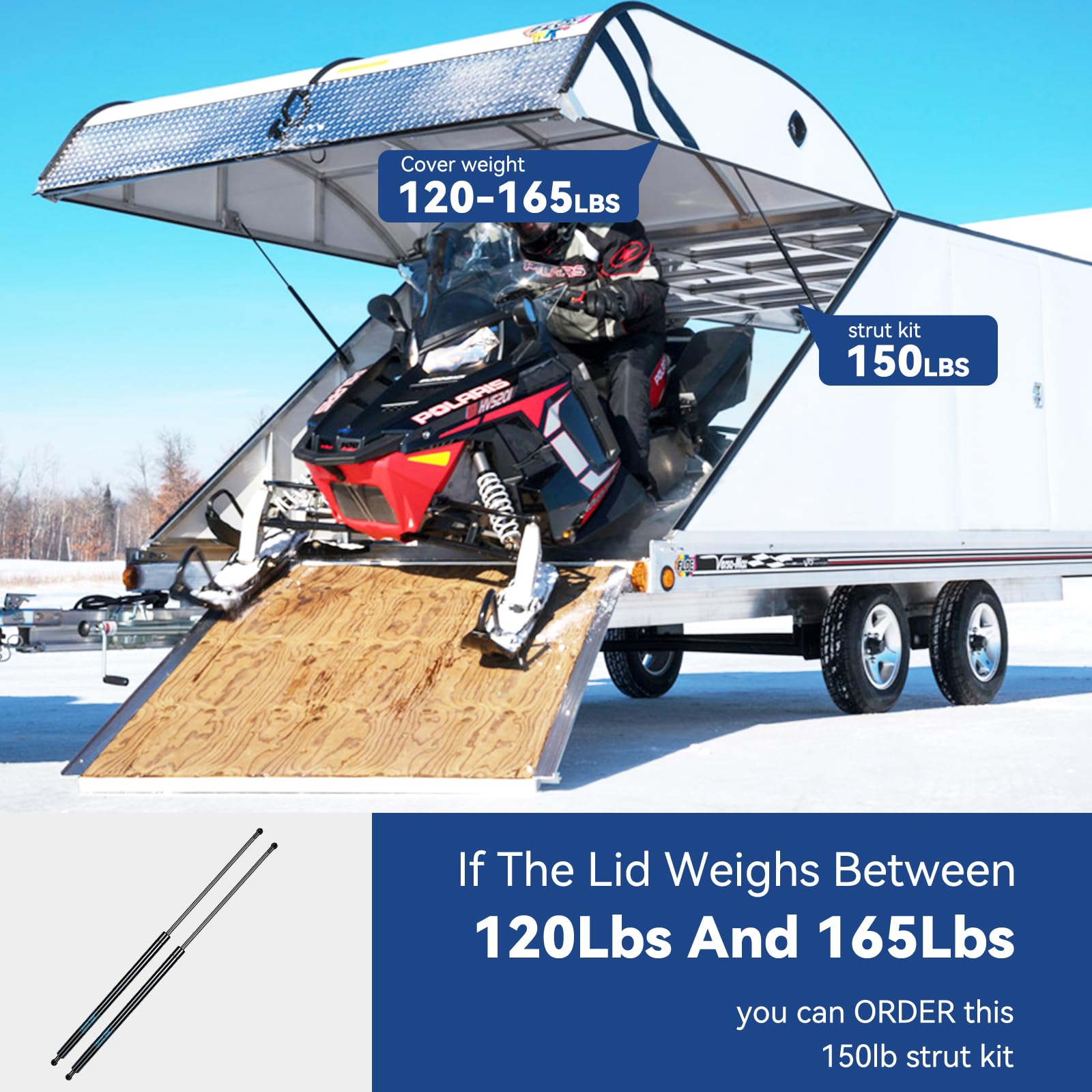 ARANA C16-19225 Gas Struts 150LB Shock Springs, 36" Lift Support, Black, Carbon Steel, 2Pcs for Heavy Duty Lid Truck Tonneau Bed Cover