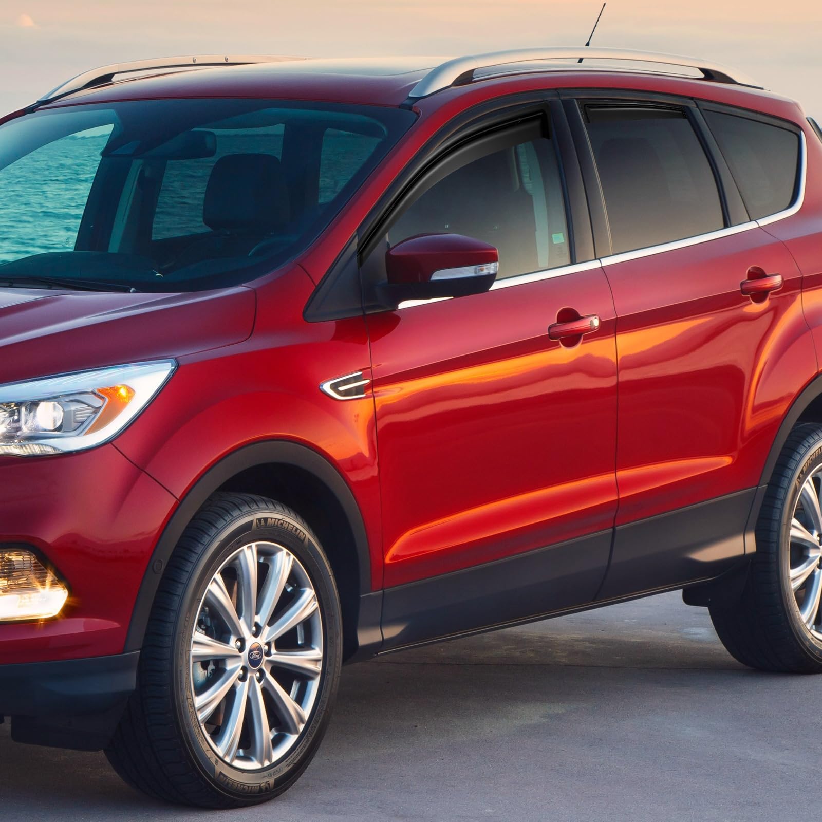 Cxdar Window Rain Guards Visors For 2013-2019 Ford Escape, Out-Channel Window Vent Wind Deflectors Shades For 13-19 Escape