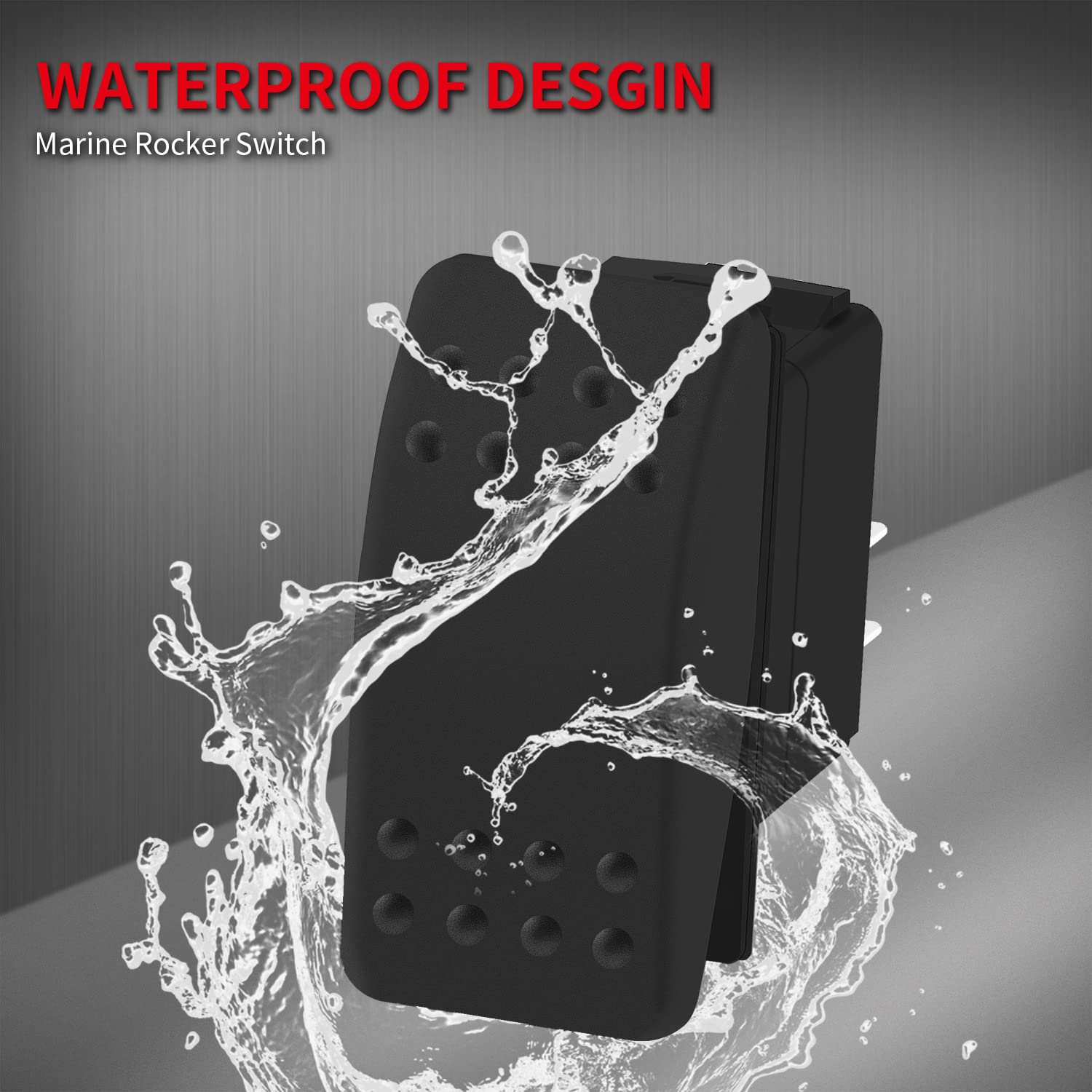 Daiertek Marine Rocker Switch 12V Waterproof Toggle Switch 12 Volt 20A Spst 2 Pin On/Off Heavy Duty For Boat Rzr Rv Automotive