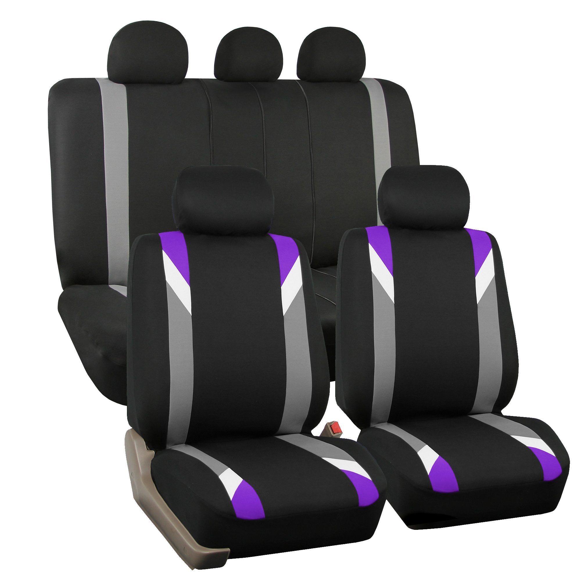 Fh Group Car Seat Covers Full Set Cloth - Seatcovers For Low Back Car Seats With Removable Headrest,Universal Fit,Automotive Sea