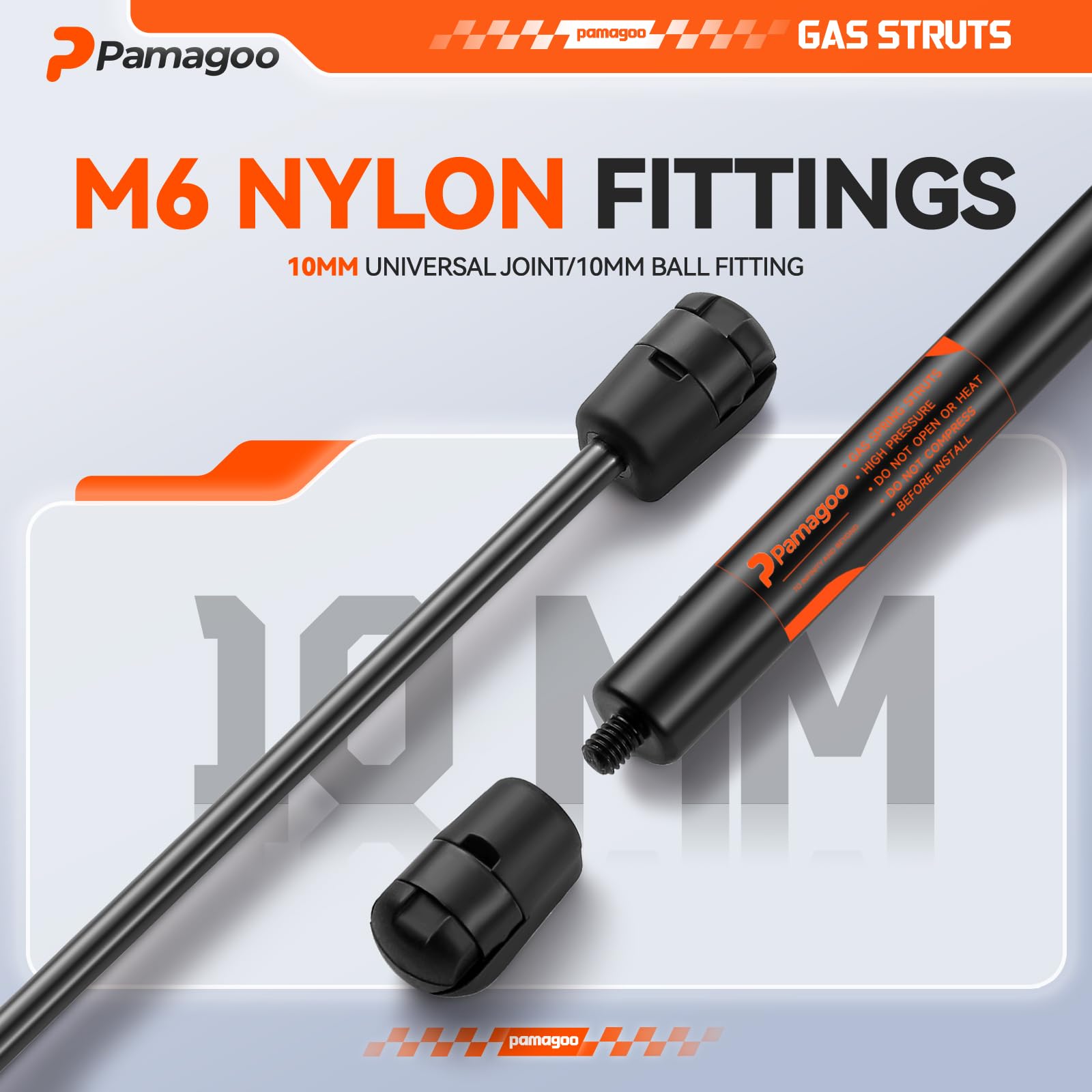 Pamagoo C1621478 20 Inch 180 Lbs Gas Struts C16-21478 Shock Spring For Heavy-Duty Box Lid Rv Bed Murphy Bed Lift Support Basemen