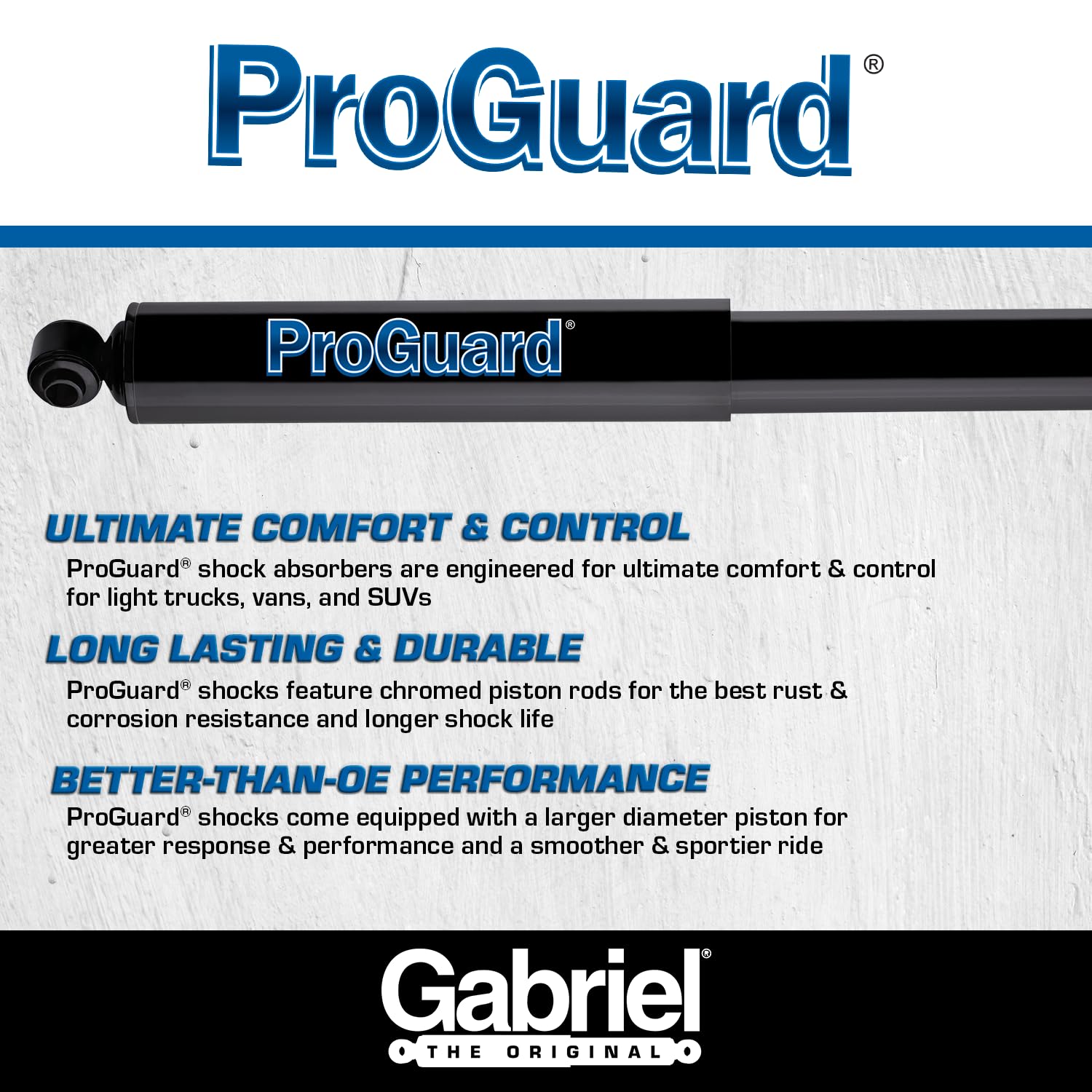 Gabriel 61560 Proguard Rear Shock Absorbers For Asuna Sunrunner; Chevrolet Tracker Non-Abs; Geo Tracker; Pontiac Sunrunner; Suzu