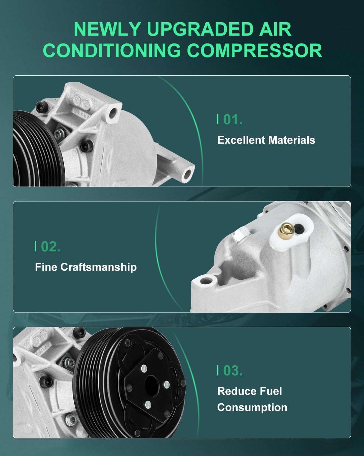 SCITOO AC Compressor for Nissan Juke Versa Note 1.6L 2011-2018, Alloy, Model 104226-5206-1628016471