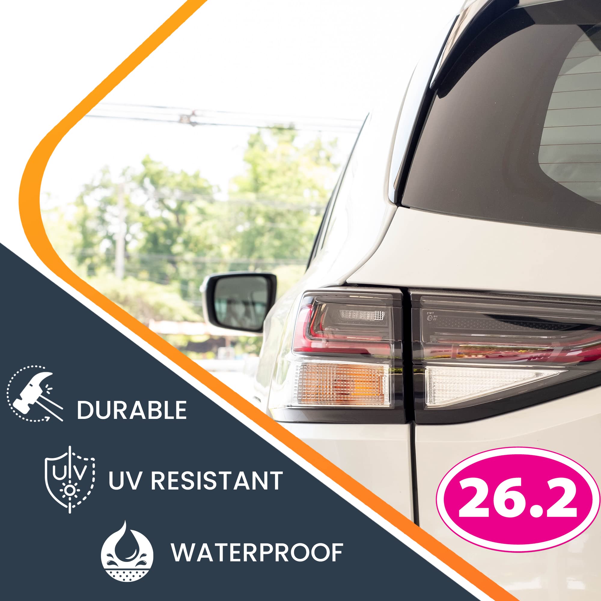 Magnet Me Up 26.2 Marathon Inverted Pink Oval Magnet Decal, 4X6 Inches, Heavy Duty Automotive Magnet For Car Truck Suv, Magnetic