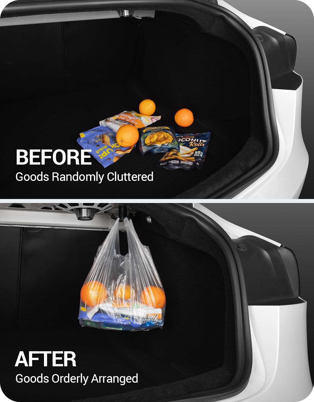 Basenor Tesla Model 3 Trunk Grocery Bag Hook Trunk Hook Model 3 Highland Accessories 2017-2025 Upgraded