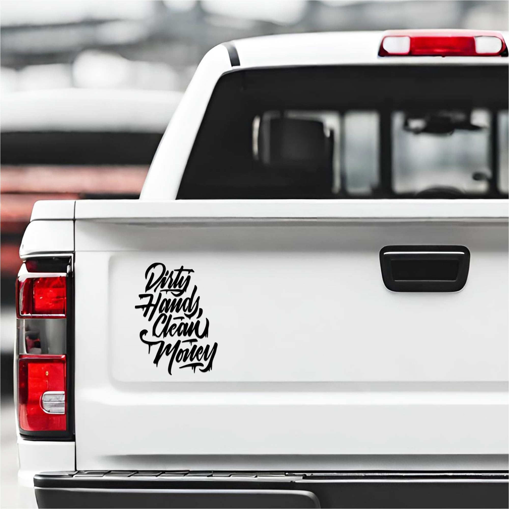 GRITKULTURE Dirty-Hands-Clean-Money Decal Sticker for Vehicle Truck Bumper Cars Window Wall Mirror Decoration (Black)
