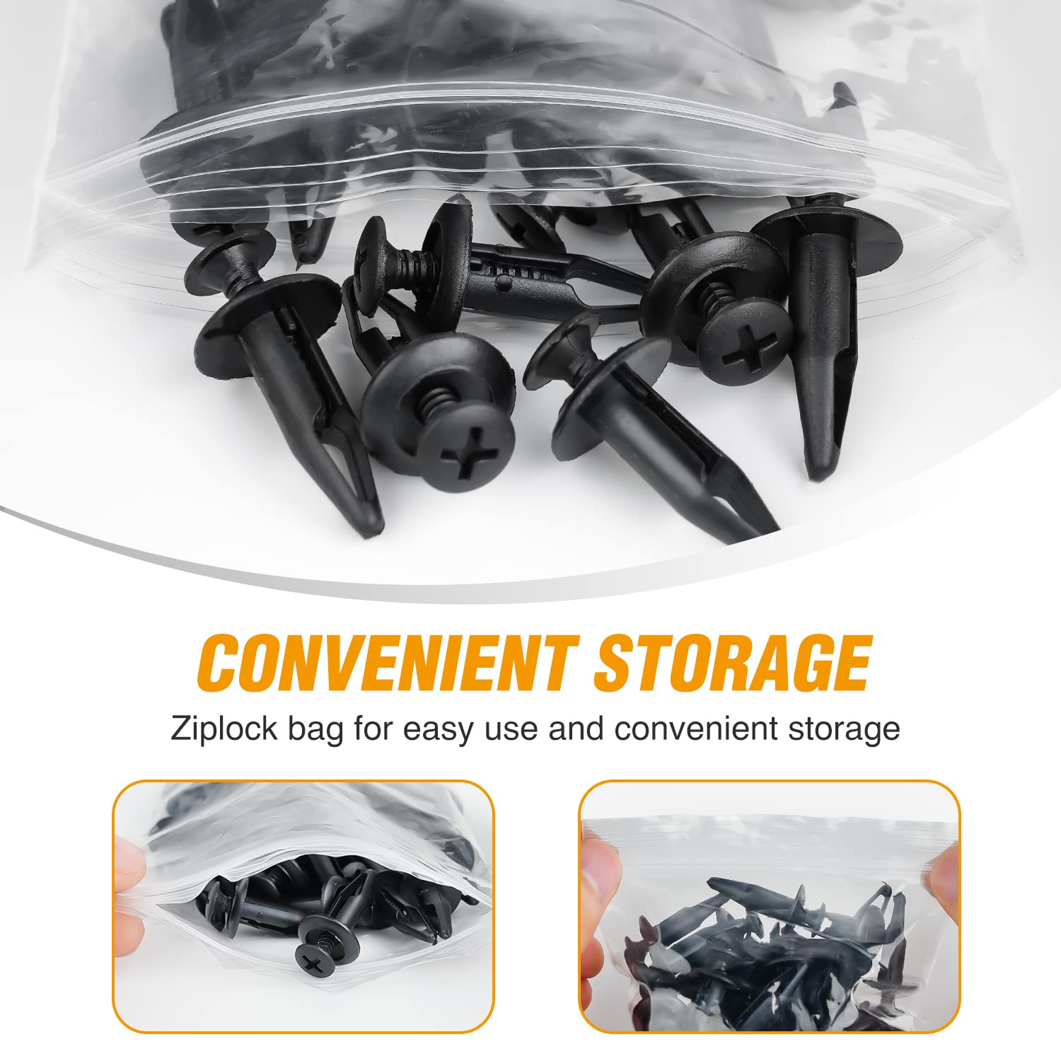 GOOACC Bumper Rivet Clips - 100PCS 6.5mm Fasteners for Yamaha Rhino 450/660/700 & Grizzly 600 - Model GRC-129