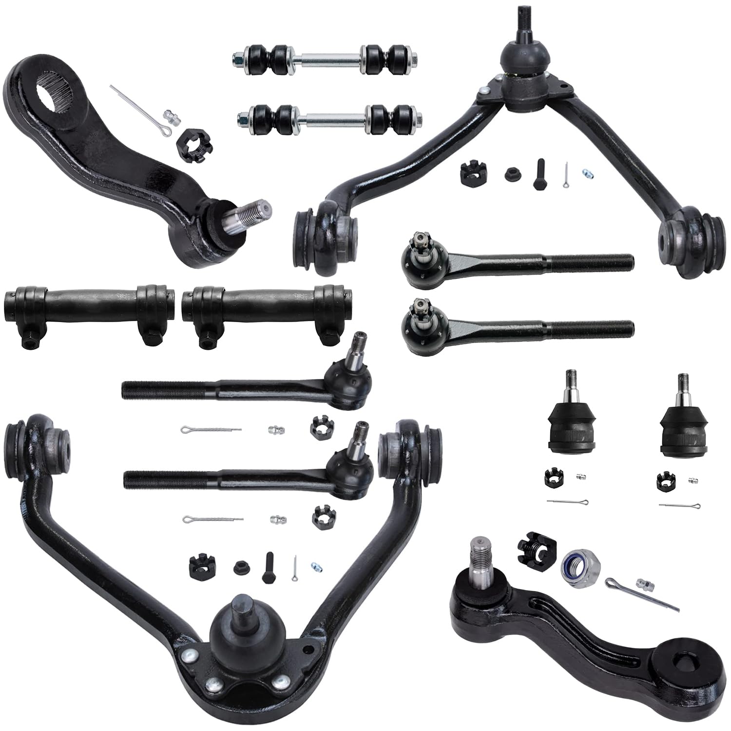 Detroit Axle - Front End 14pc Suspension Kit for Chevy GMC C1500 C2500 C3500 Suburban, 2 Upper Control Arms 2 Lower Ball Joints 