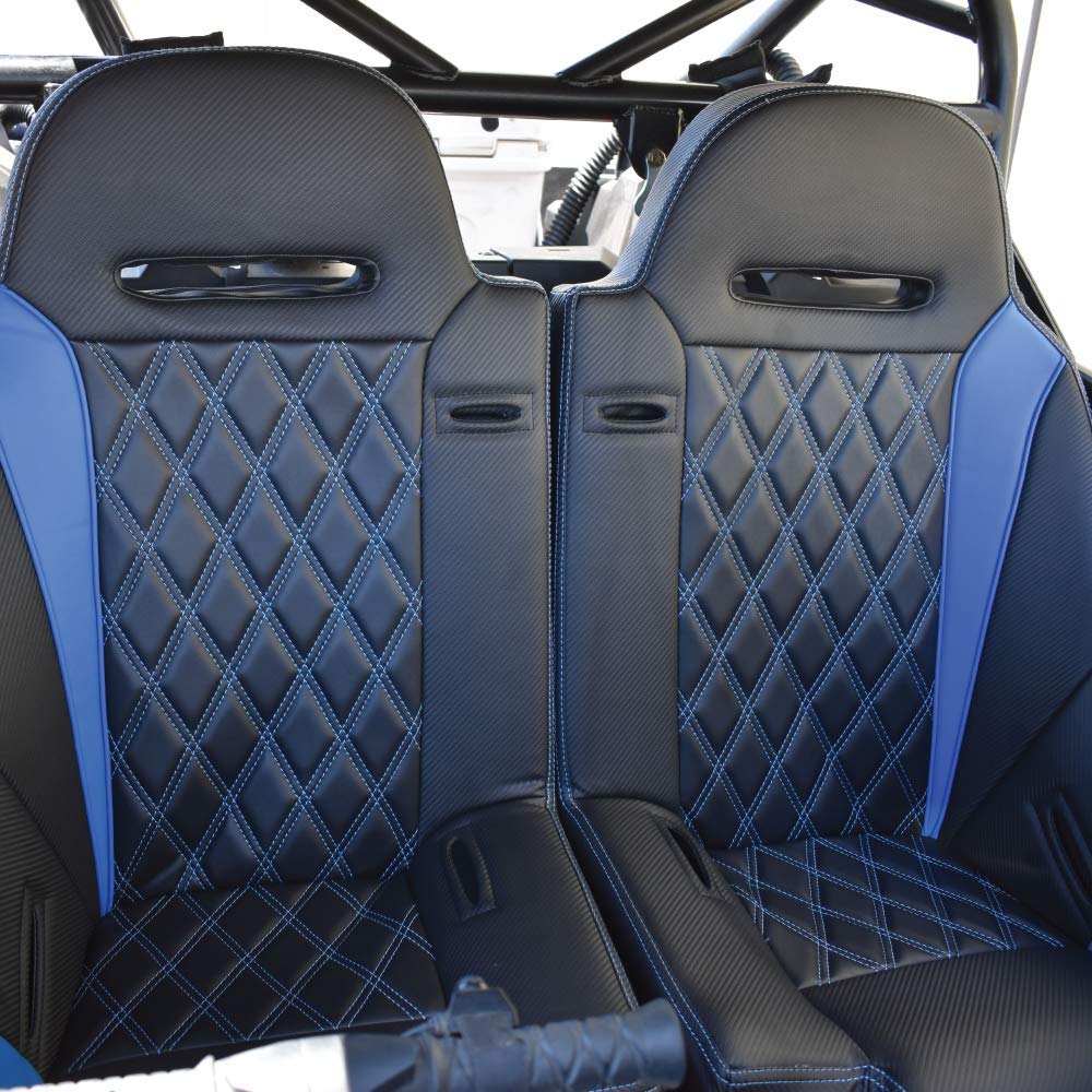 Aces Racing Polaris RZR Suspension Seats - Vinyl Front/Rear Bench Seat, Blue (Apex)