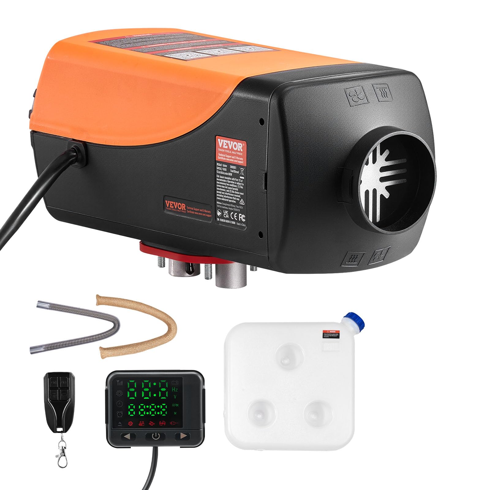 VEVOR 8 kW Diesel Heater, DC12-24V, Fast Heating Diesel Air Heater, with Remote Control and Color Digital Display, 10L Fuel Tank