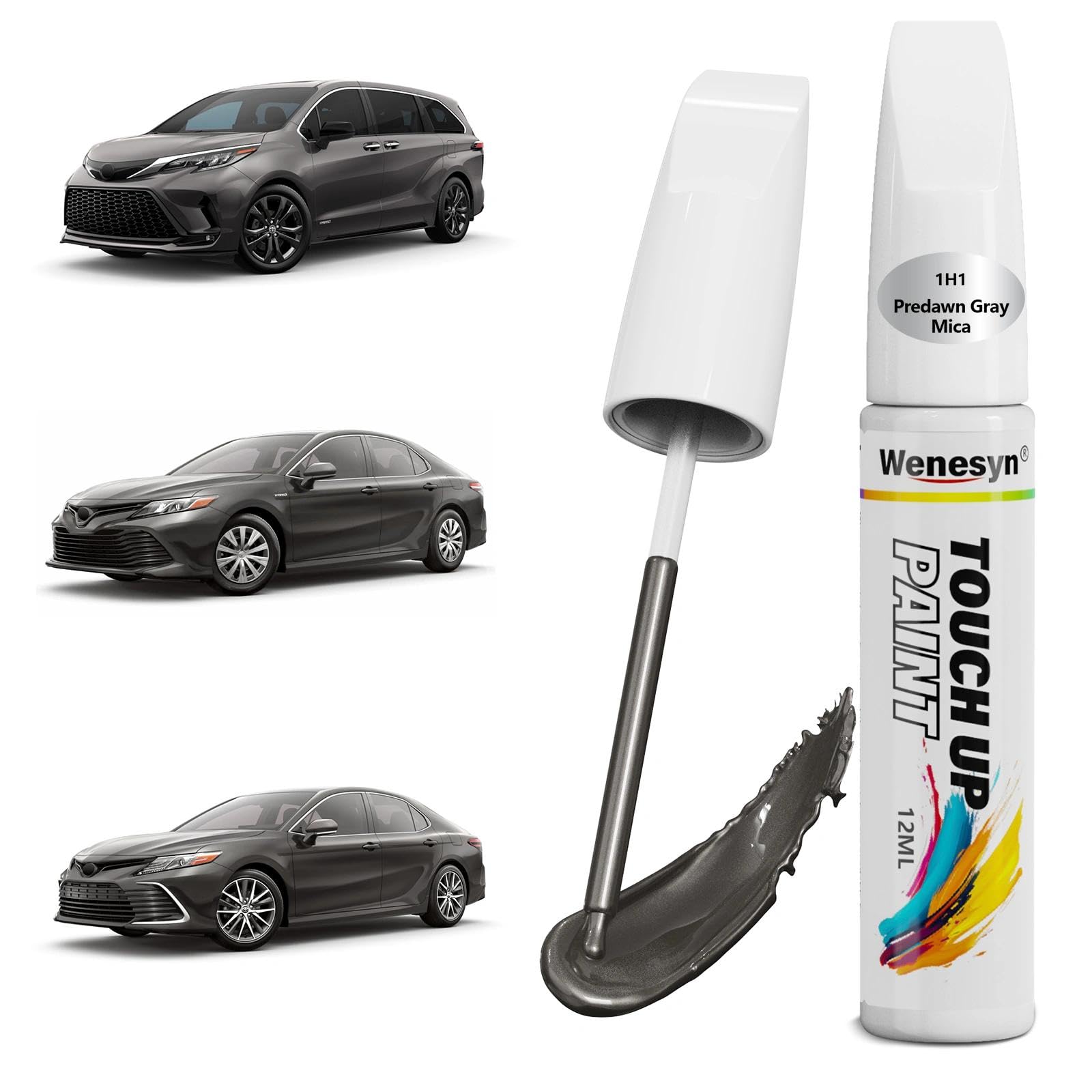 Wenesyn 1H1 Predawn Gray Mica Touch Up Paint Compatible with Toyota, Car Paint Scratch Remover for Nicks & Chips Repair, Automot