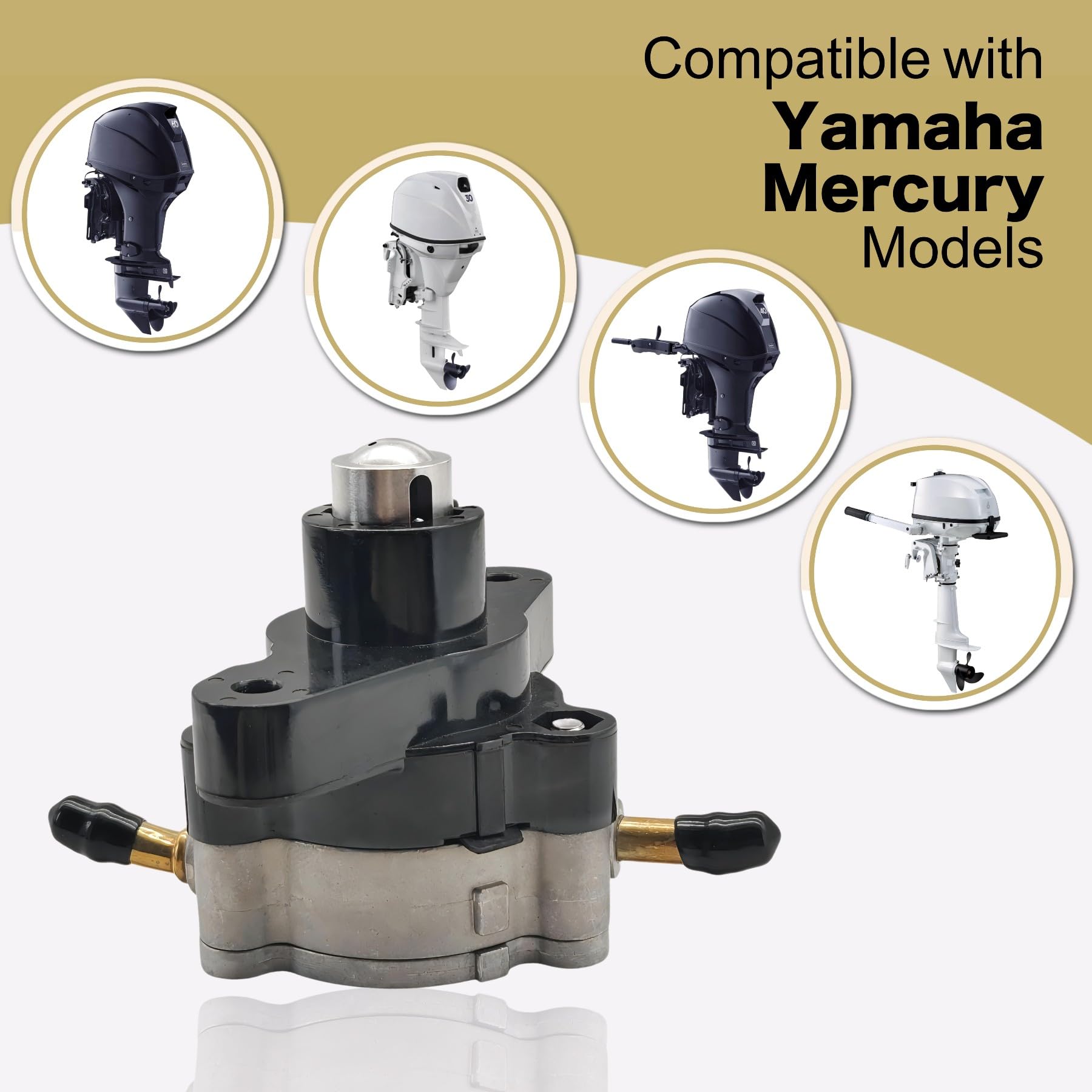 Jlm Marine 6D824410 Fuel Pump For Mercury And Yamaha F 75 80 90 100 115 Hp Outboard Models 68V-24410-00 880890T1 880980A02