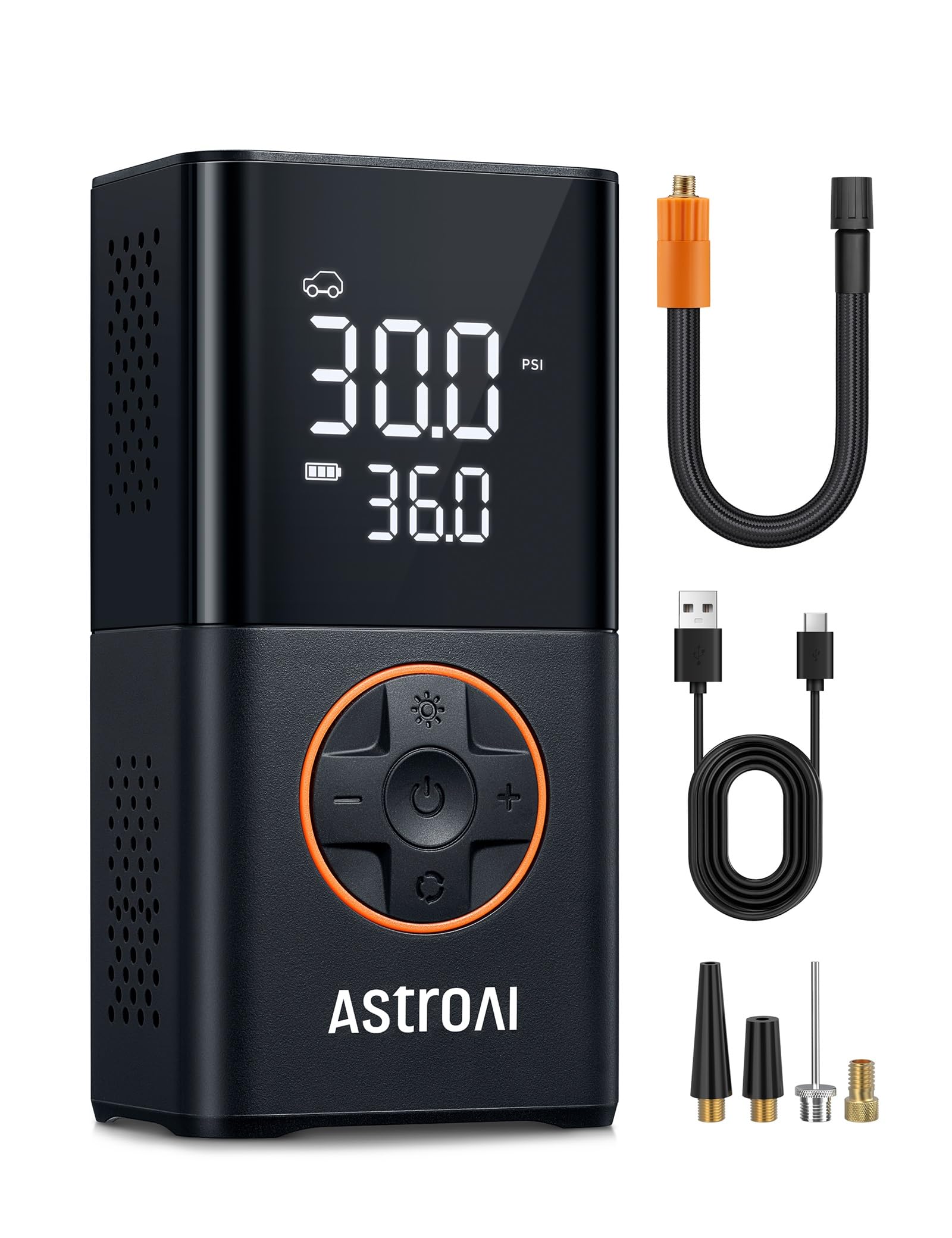 AstroAI L7 Tire Inflator Portable Air Compressor Cordless-2pack Bike Pump with Digital Dual Values Display, 150 PSI Car Tires Pu