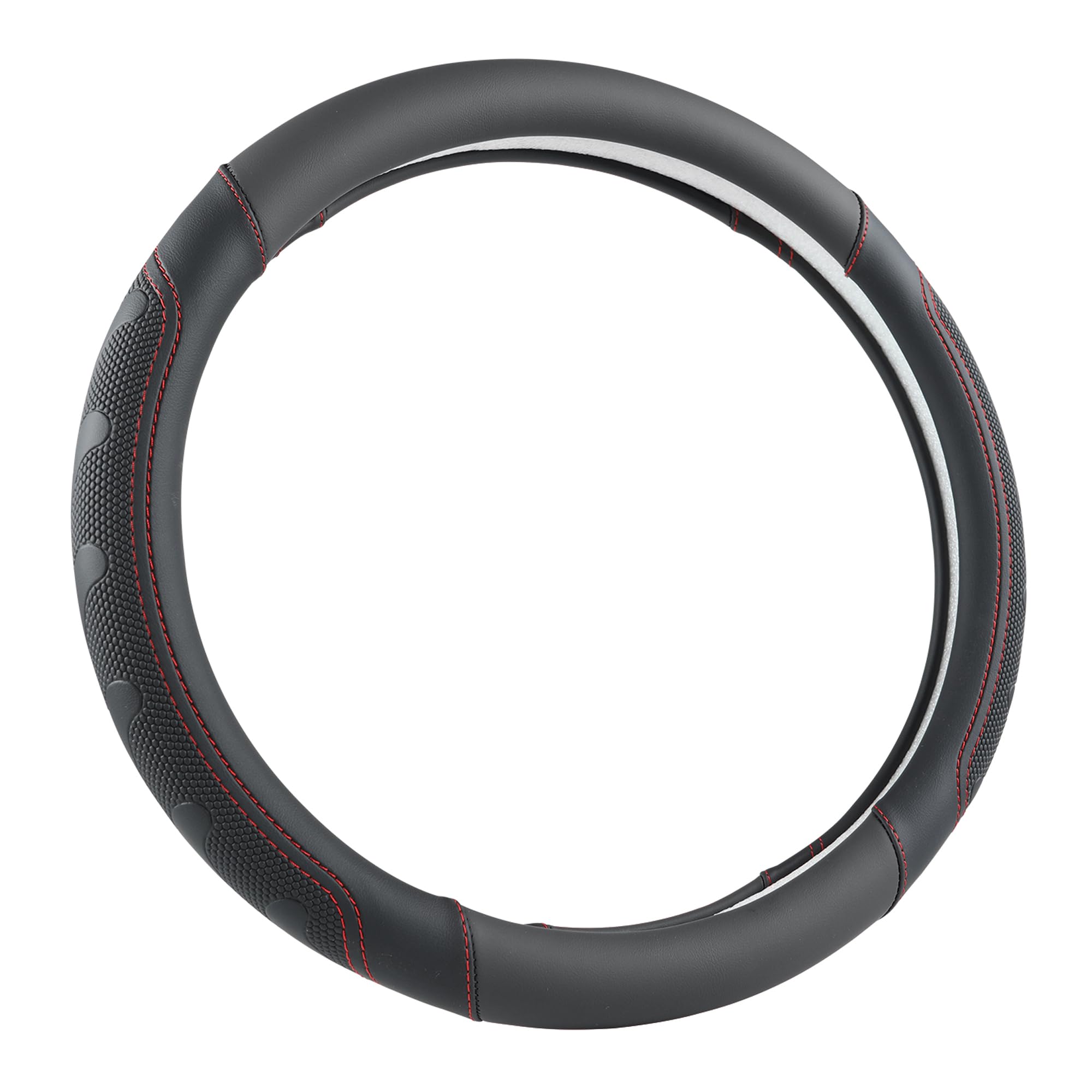 Giant Panda Car Steering Wheel Cover For Toyota Rav4,Camry,Highlander,Corolla,Prius,Tacoma,Standard Size - Black+Red Line