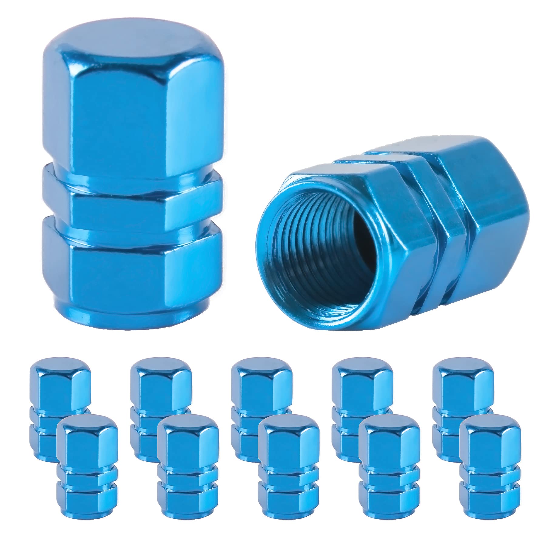 Justtop Car Tire Valve Stem Caps, 12Pcs Air Caps Cover, Universal For Cars, Suvs, Bike, Trucks And Motorcycles-Pale Blue