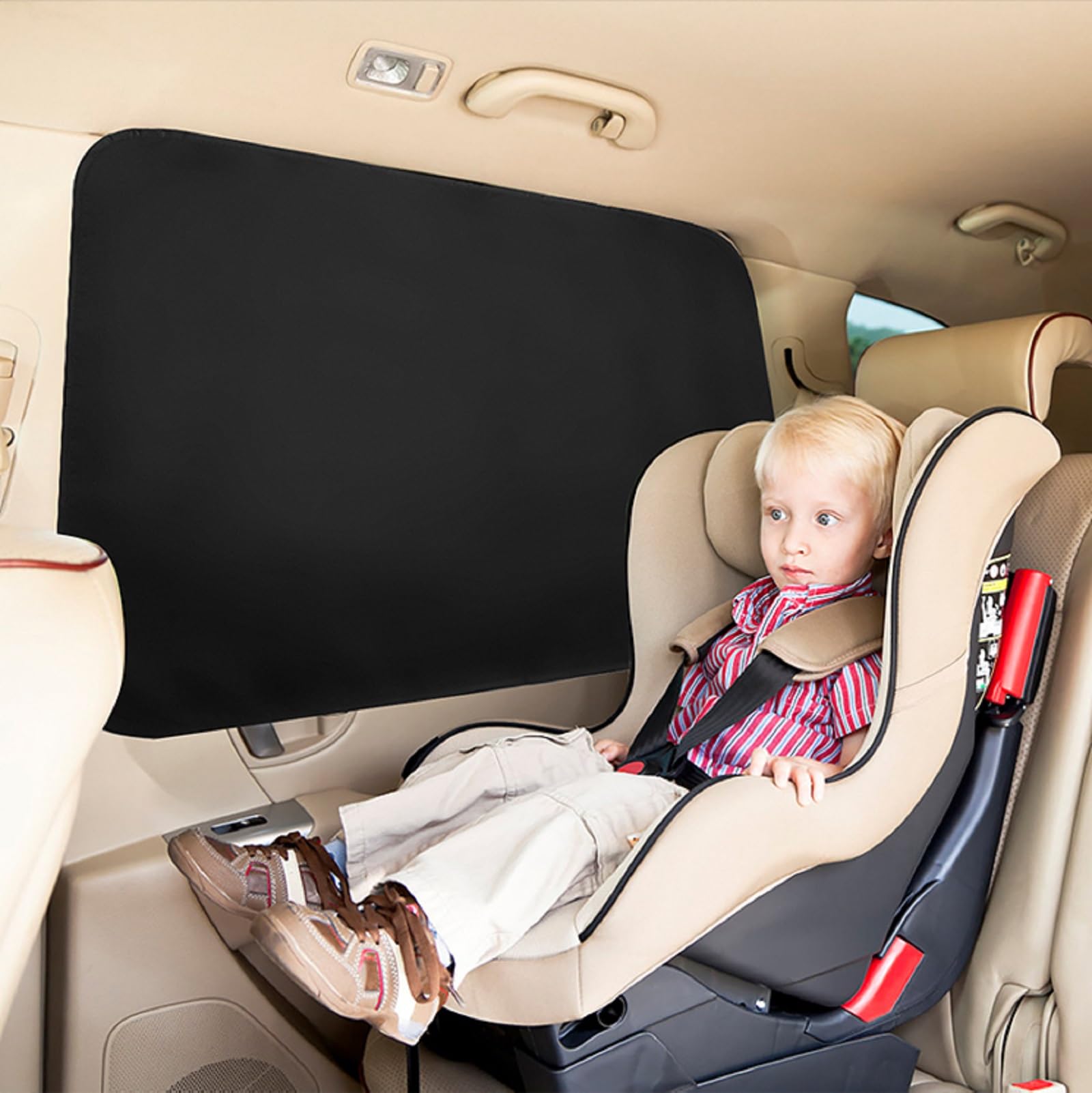 Ovege Car Window Shade Magnetic - Car Side Window Sun Shade Car Curtain Suedette UV Protection Privacy Baby Suction Magnetic (Fr