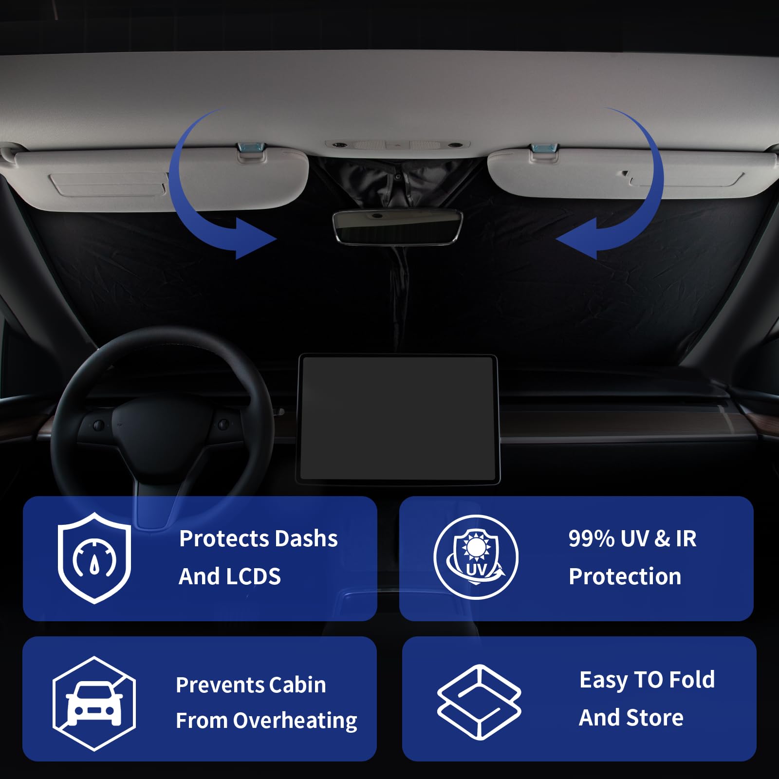 For Charger 2024 Windshield Cover Sunshade Foldable Shield For Dodge Charger 2023, For Dodge Challenger 2006-2022 Front Window S