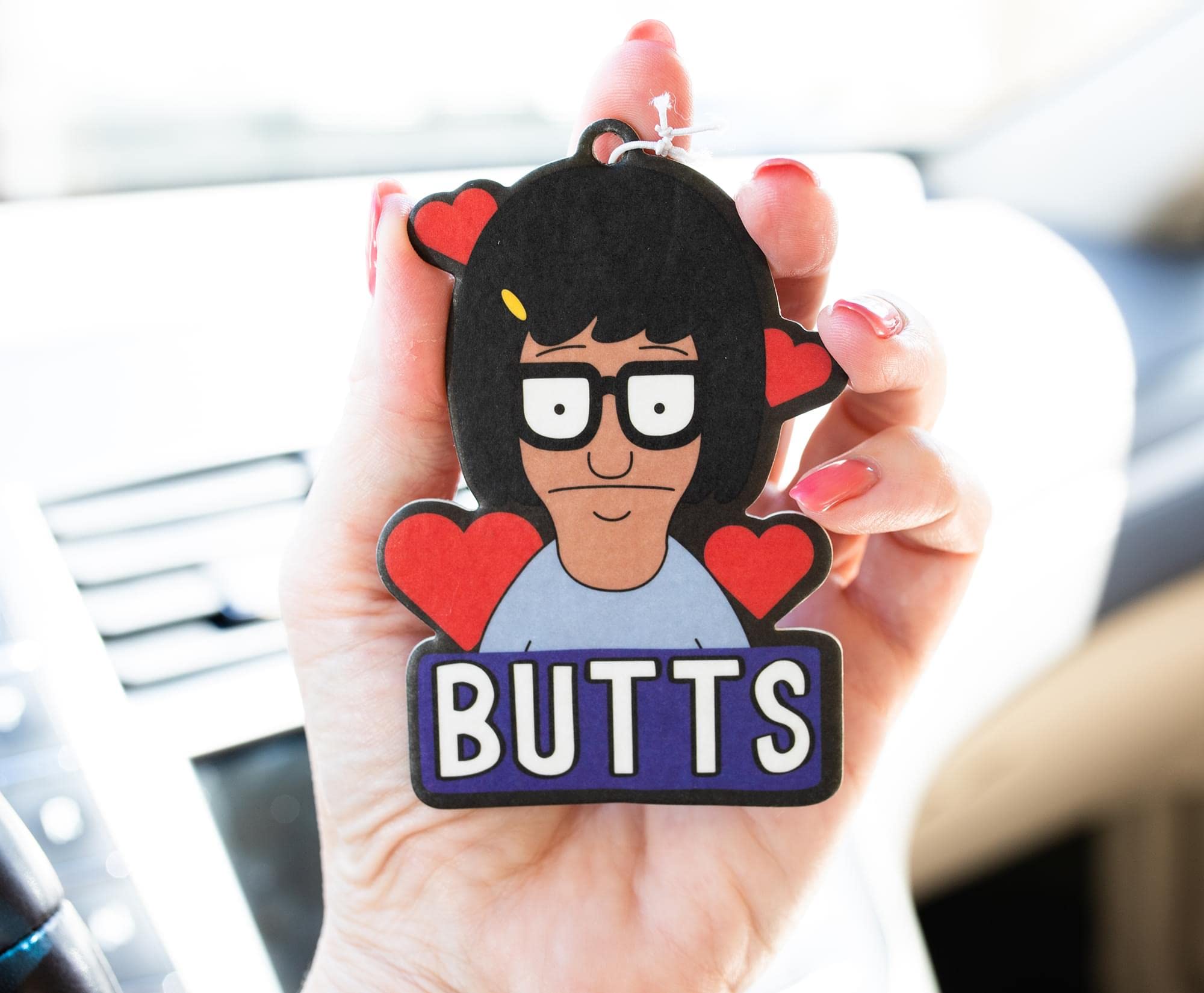 Bob'S Burgers Tina Belcher Butts Air Freshener, Vanilla Scent | Odor Eliminator For House, Car, Office | Clean Room Fresheners, Long-Lasting Fragrances | Novelty Gifts And Collectibles